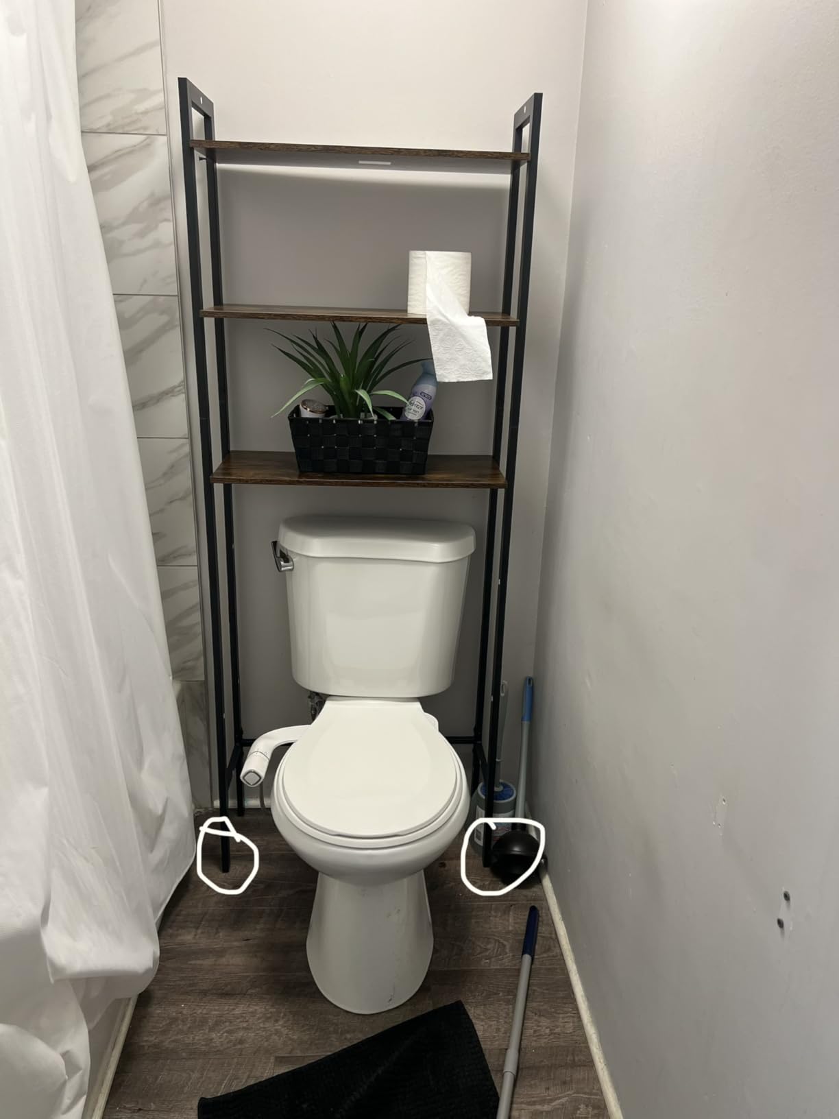 HOOBRO Over The Toilet Storage, 3-Tier Bathroom Organizer Shelf Over Toilet, Freestanding Bathroom Storage Shelves, Space Saver, Easy to Assemble for Room, Rustic Brown and Black BF41TS01 customer photo 1