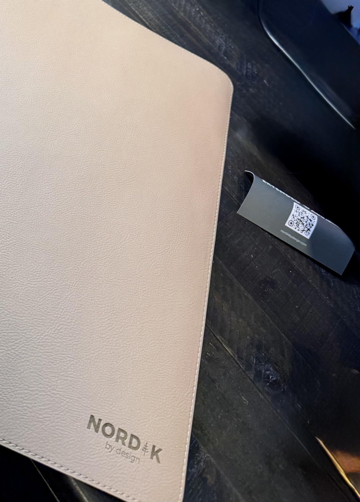 Nordik Leather Desk Mat - Pebble Black - Large Leather Desk Pad 35x17 in customer photo 2