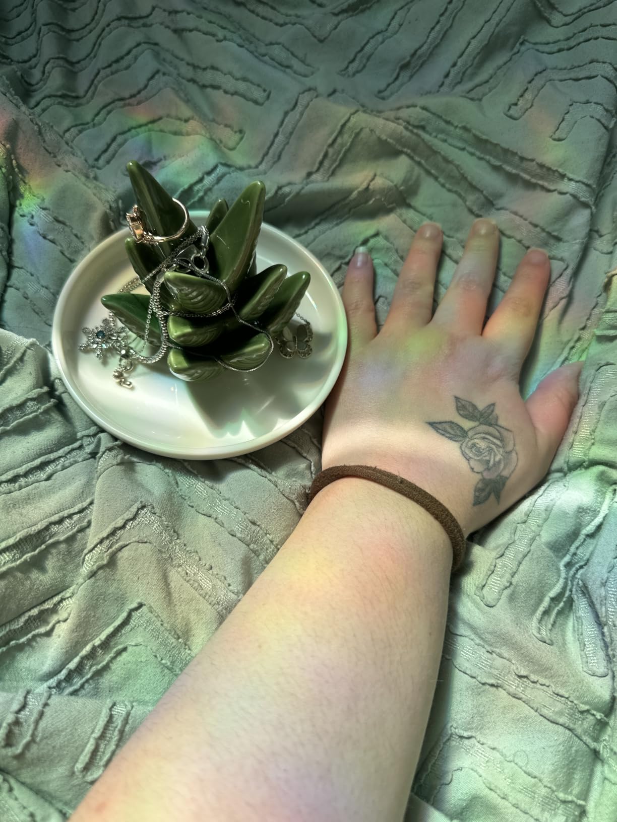 PUDDING CABIN Aloe Ring Holder,Cactus Ring Dish,Jewelry Holder Trinket Tray for Rings Earrings Necklace Organizer,Bridesmaid Christmas Birthday Gift for Women Girls customer photo 2