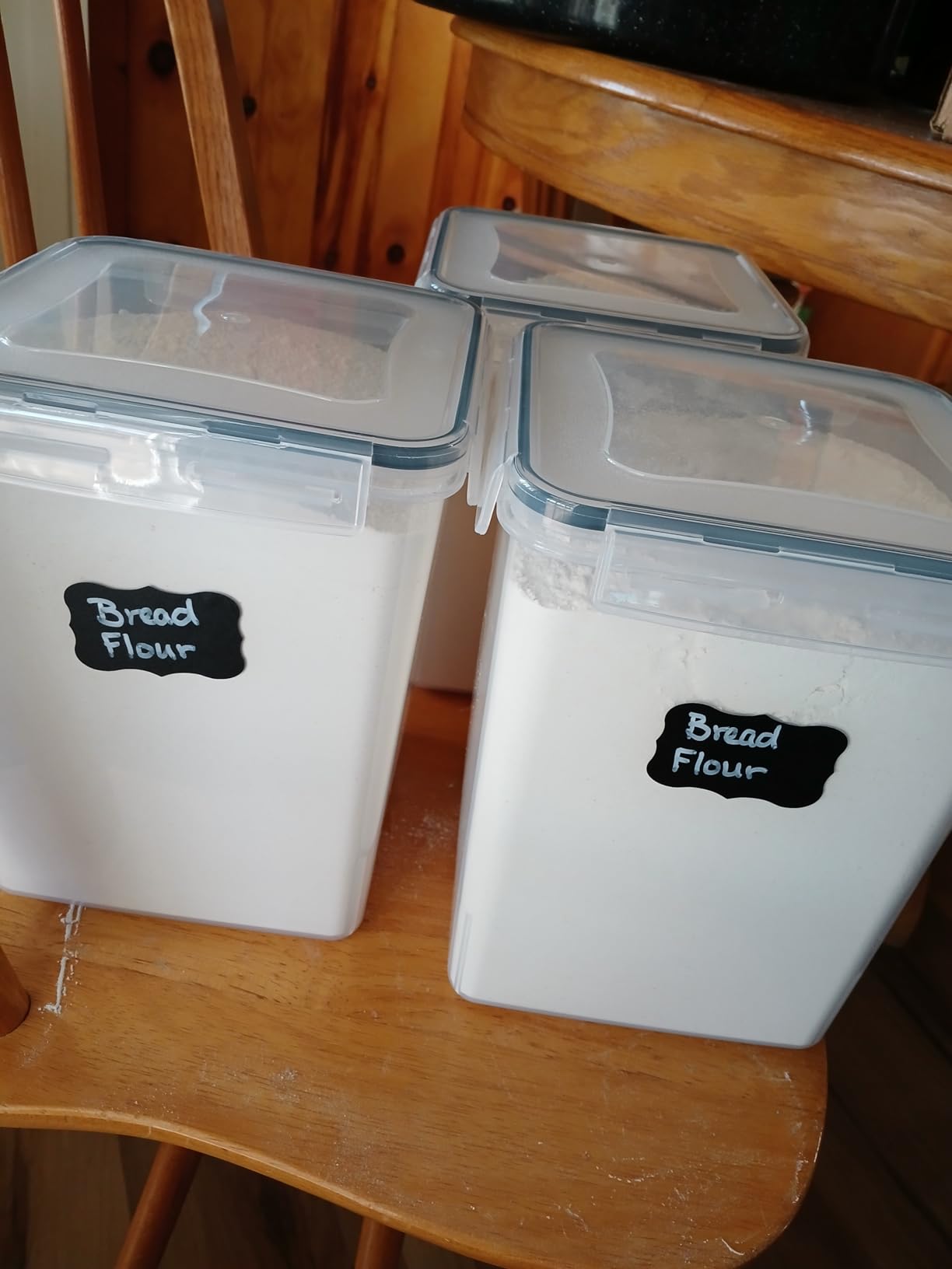 Vtopmart 5.2L Flour Sugar Storage Containers, 4 PCS, Black customer photo 1