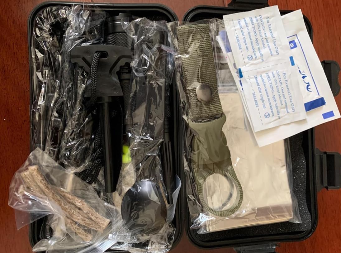Angieast Survival Kit 35 in 1, First Aid Kit, Survival Gear, Survival Tool Gifts for Men Boyfriend Him Husband Fathers Day Camping, Hiking, Hunting, Fishing customer photo 2