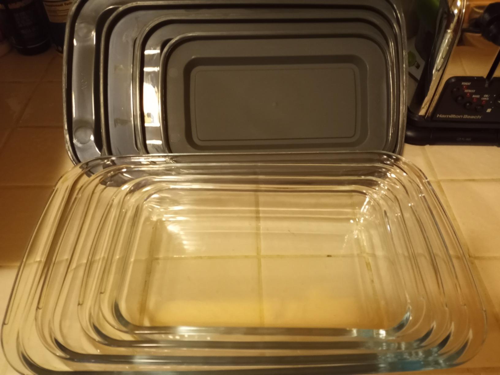 M MCIRCO 8 Piece Deep Glass Baking Dish with Lids, BPA Free, Gray - Rectangular Glass Bakeware Set customer photo 2
