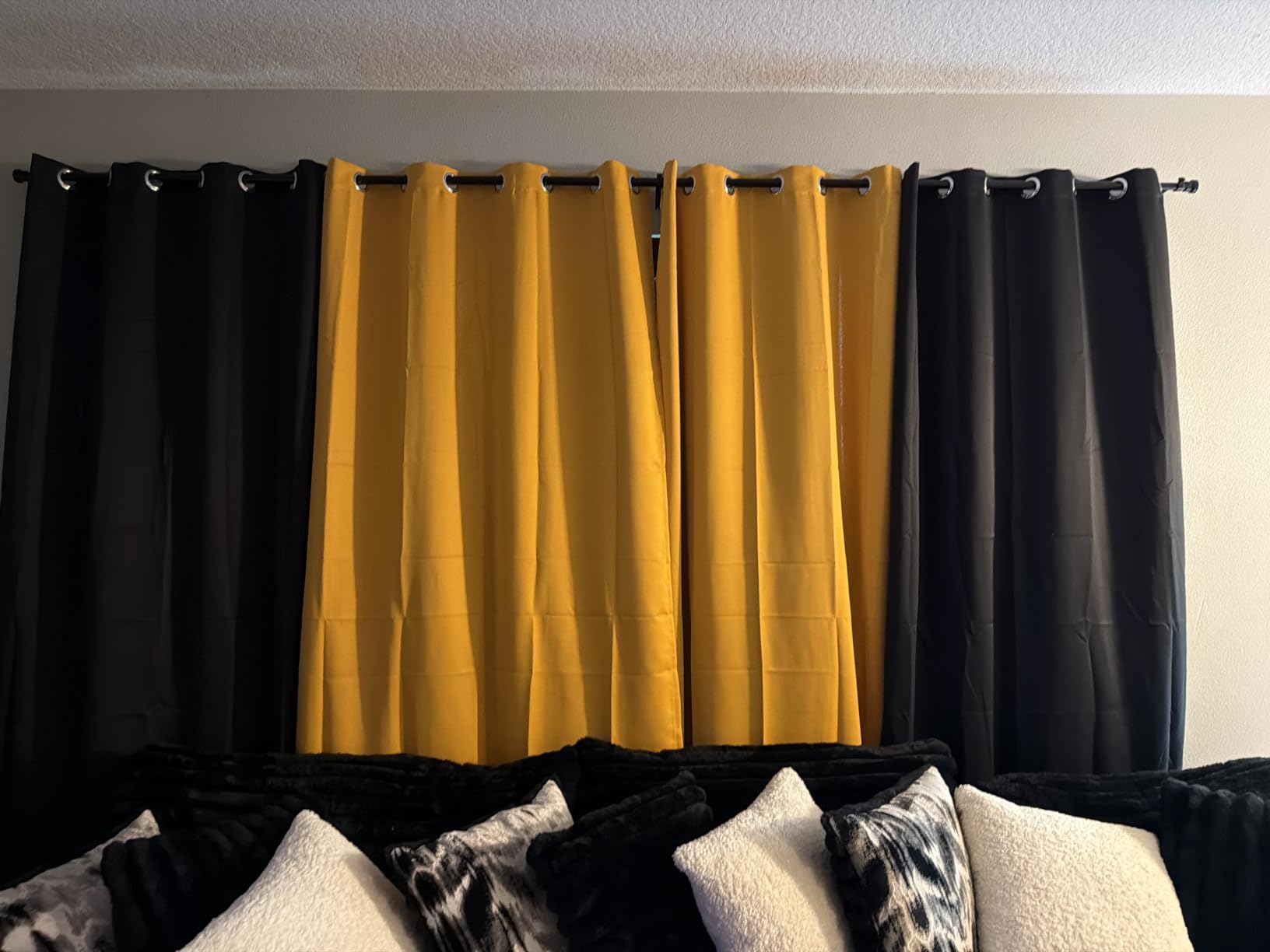ChrisDowa Blackout Curtains for Bedroom and Living Room 63 Inches Long | 2 Panels Set, Thermal Insulated, Light Blocking, Room Darkening, Grommet, Window Drapes, Dark Grey, 42 x 63 Inch customer photo 1