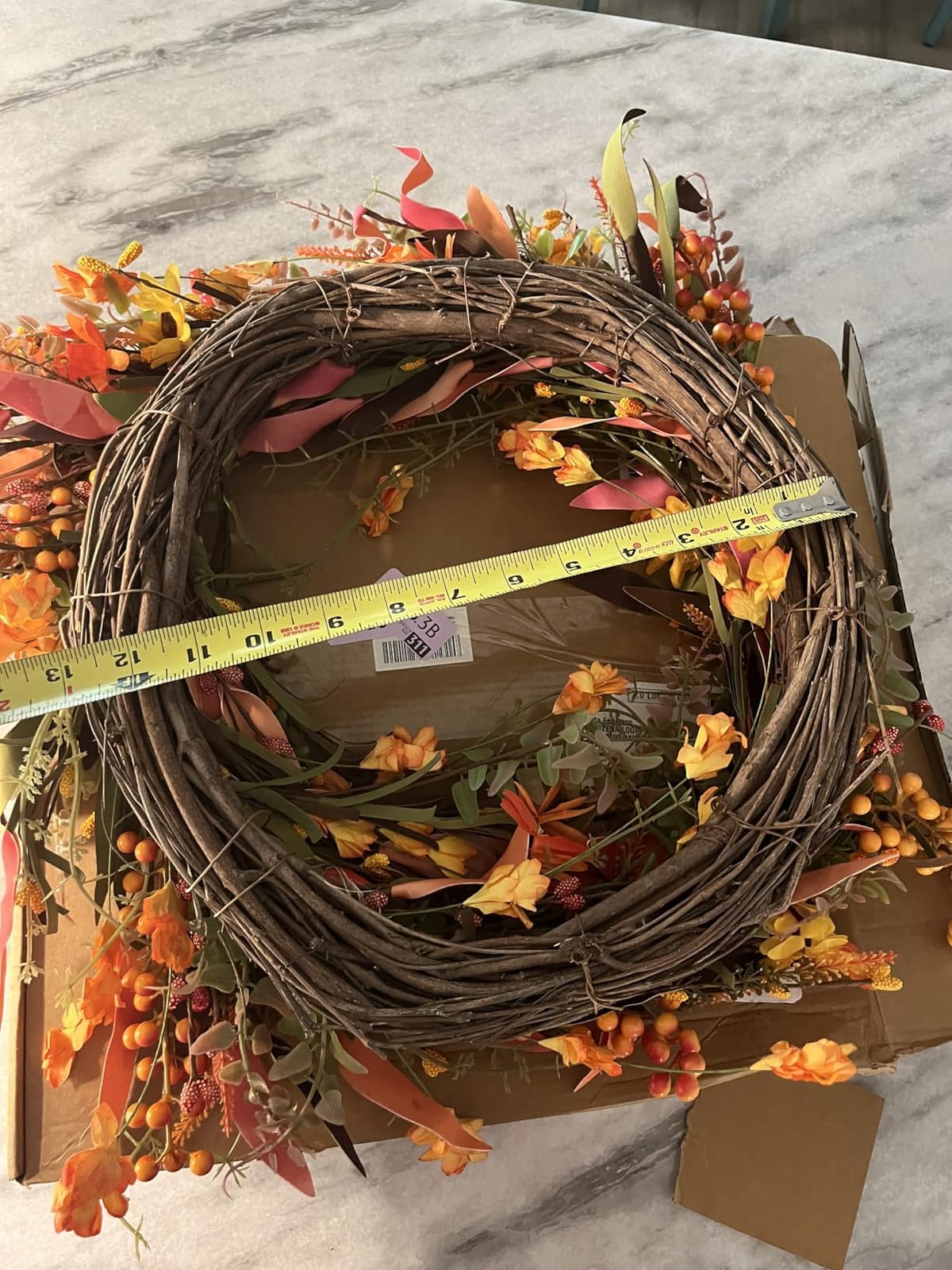 JINGHONG 24 Inch Fall Wreaths for Front Door, Artificial Autumn Wreath with Sunflowers, Berries and Leaves, Thanksgiving Harvest Wreath for Porch Wall Window Fireplace Farmhouse Home Decor customer photo 1