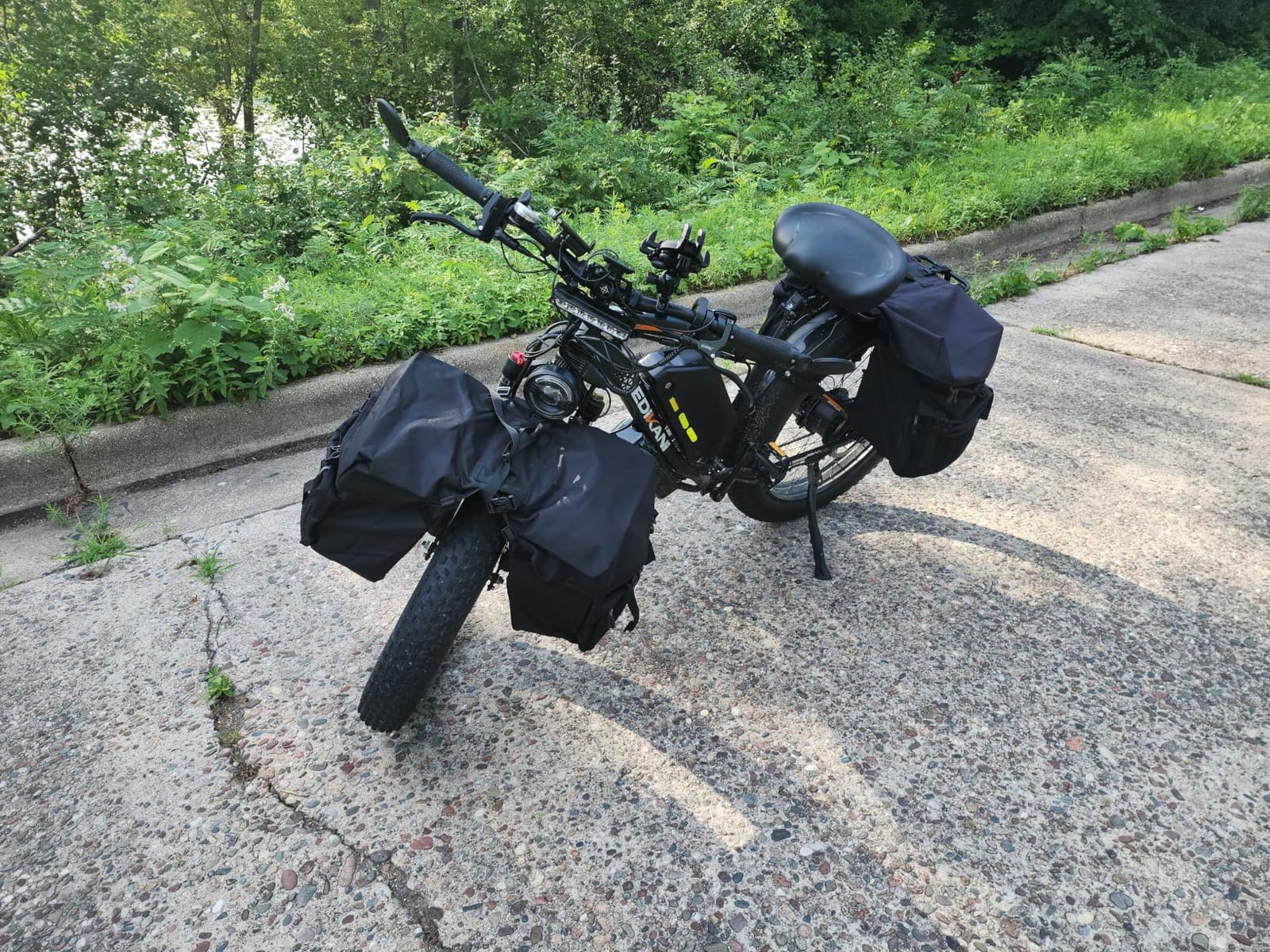 50L Bike Panniers, Waterproof Bicycle Rear Rack Bag with Rain Cover, Black customer photo 1