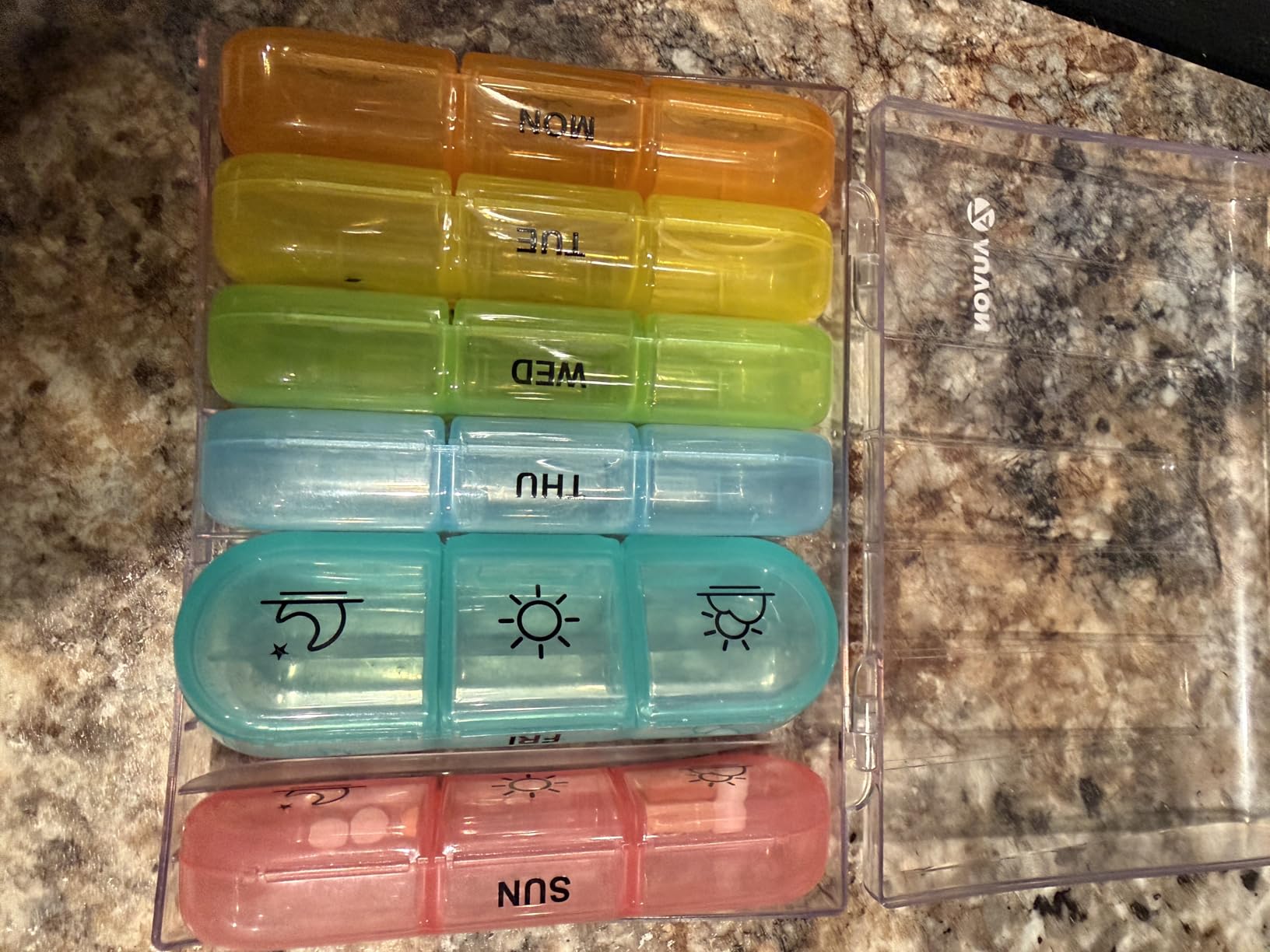 AUVON Weekly Pill Organizer 3 Times a Day, Color-Coded for Easy Tracking customer photo 1