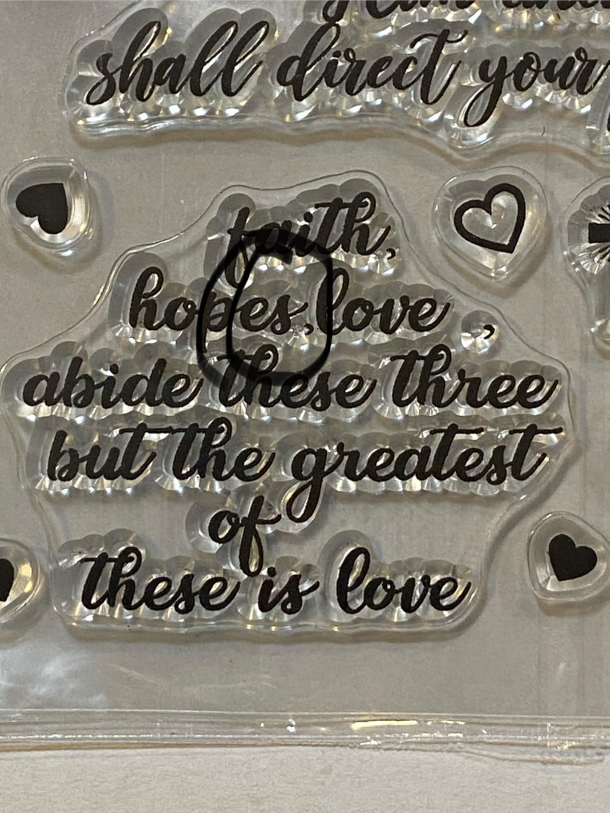 Outus 4 Pcs Clear Sentiment Stamps for Crafts, Silicone Words,Classic customer photo 2