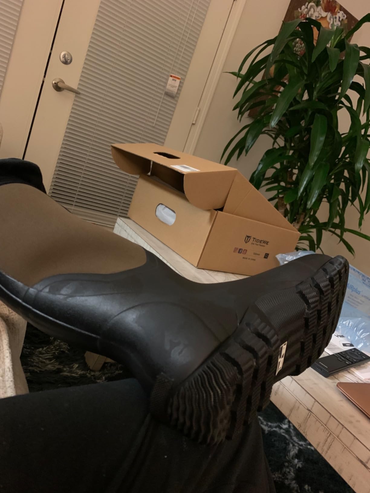 TIDEWE Rubber Boots for Men, Waterproof Rain Boots with Steel Shank customer photo 2