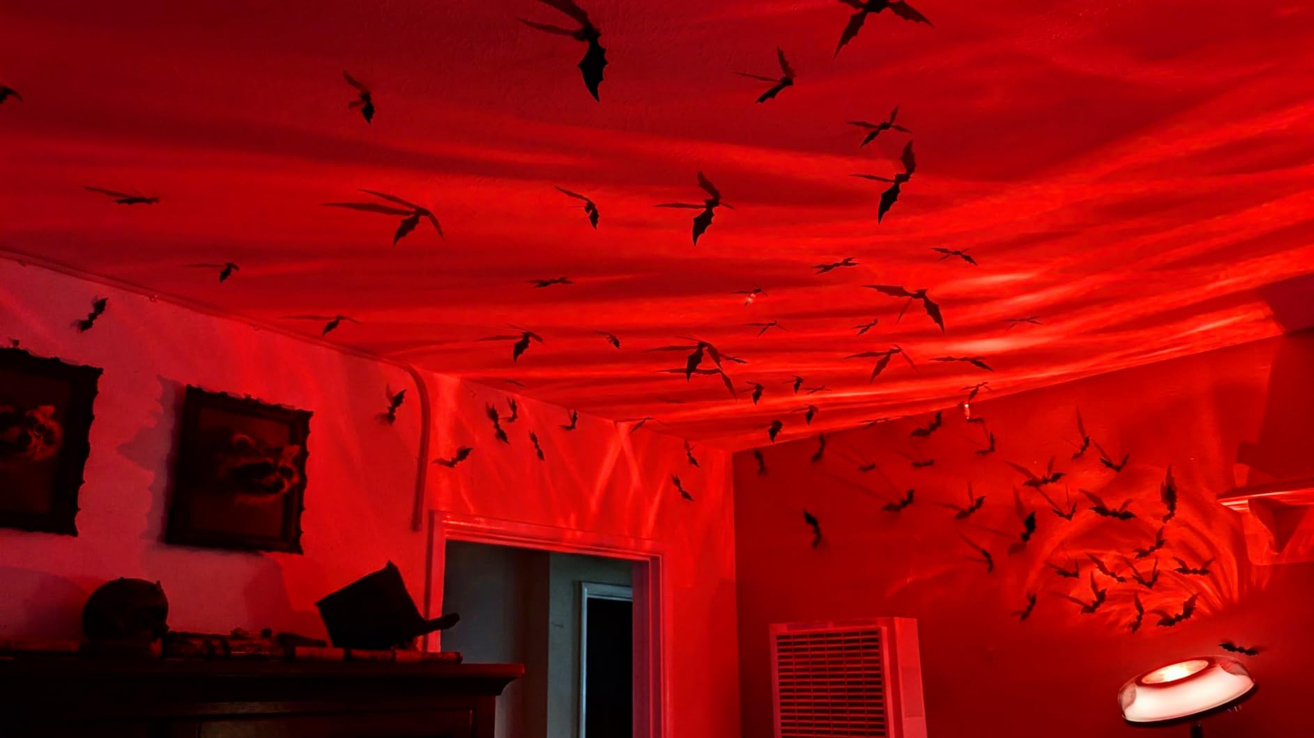 DIYASY Bats Wall Decor, 120 Pcs 3D Bat Halloween Decoration Stickers for Home Decor 4 Size Waterproof Black Spooky Bats for Room Decals customer photo 2