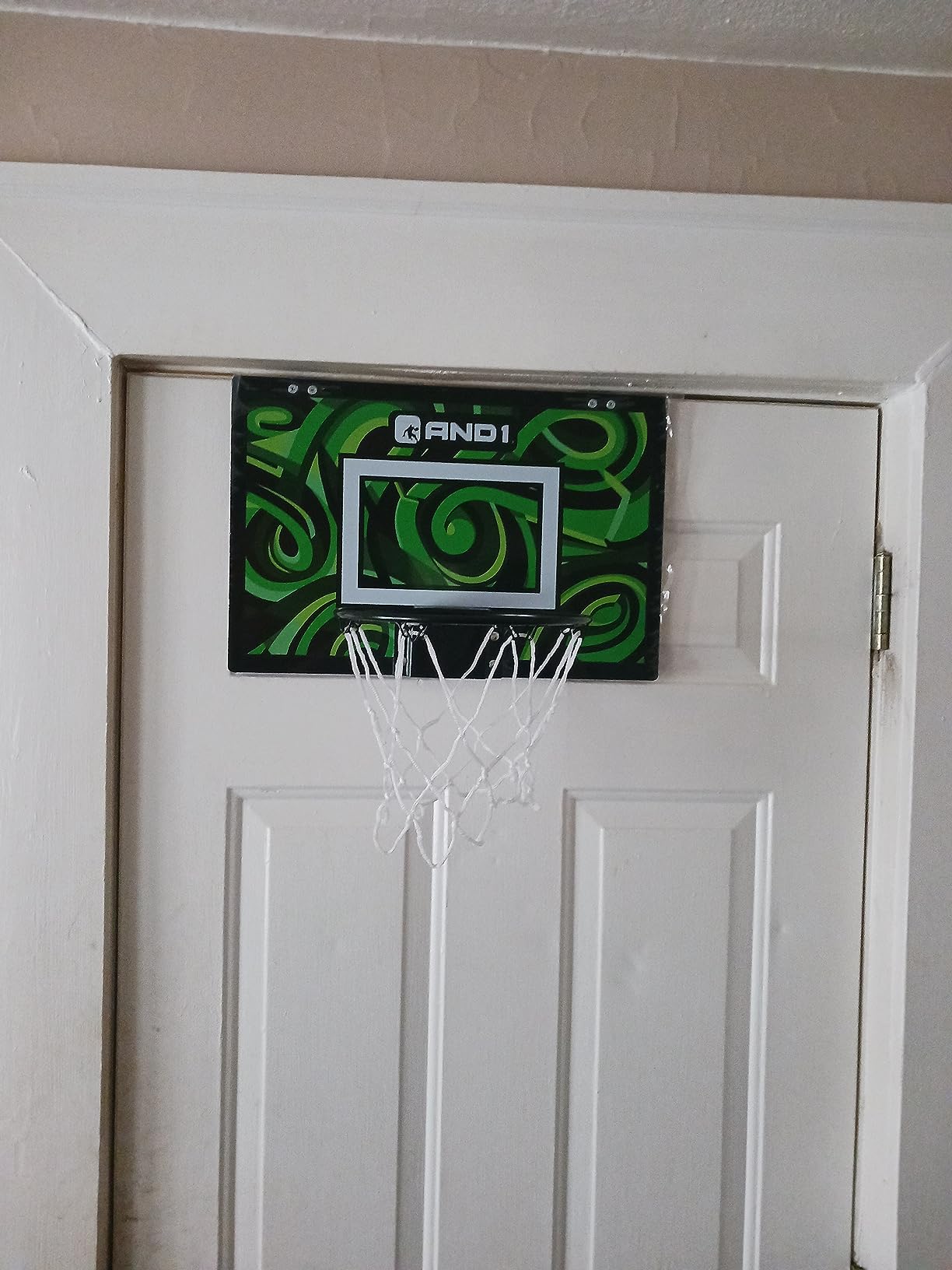 AND1 Over the Door Mini Basketball Hoop: 18x12 Shatterproof Backboard, 2 Mini Basketballs, and Hand Pump Included- Ultimate Indoor Basketball Accessory for Kids and Adults, No Tools Required customer photo 1