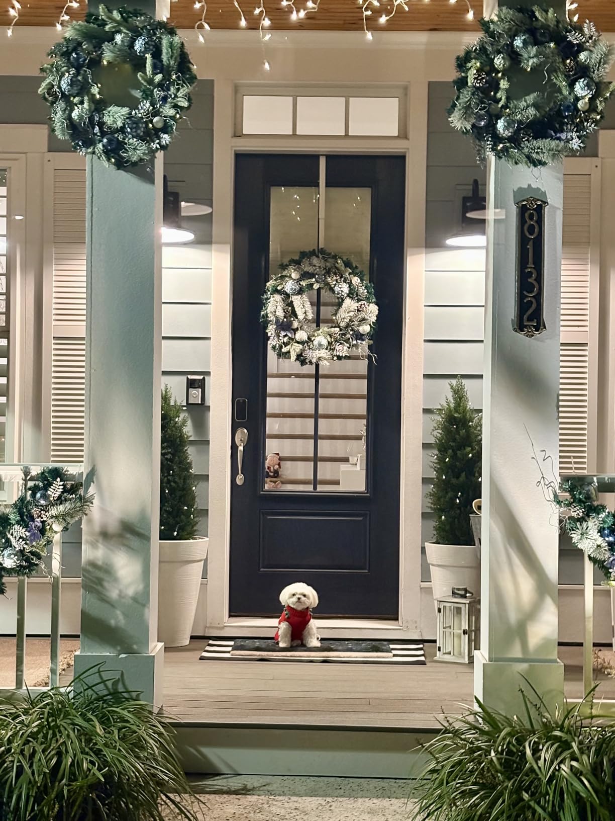 WANNA-CUL Pre-Lit 24 Inch Champagne Gold Christmas Wreath for Front Door customer photo 1