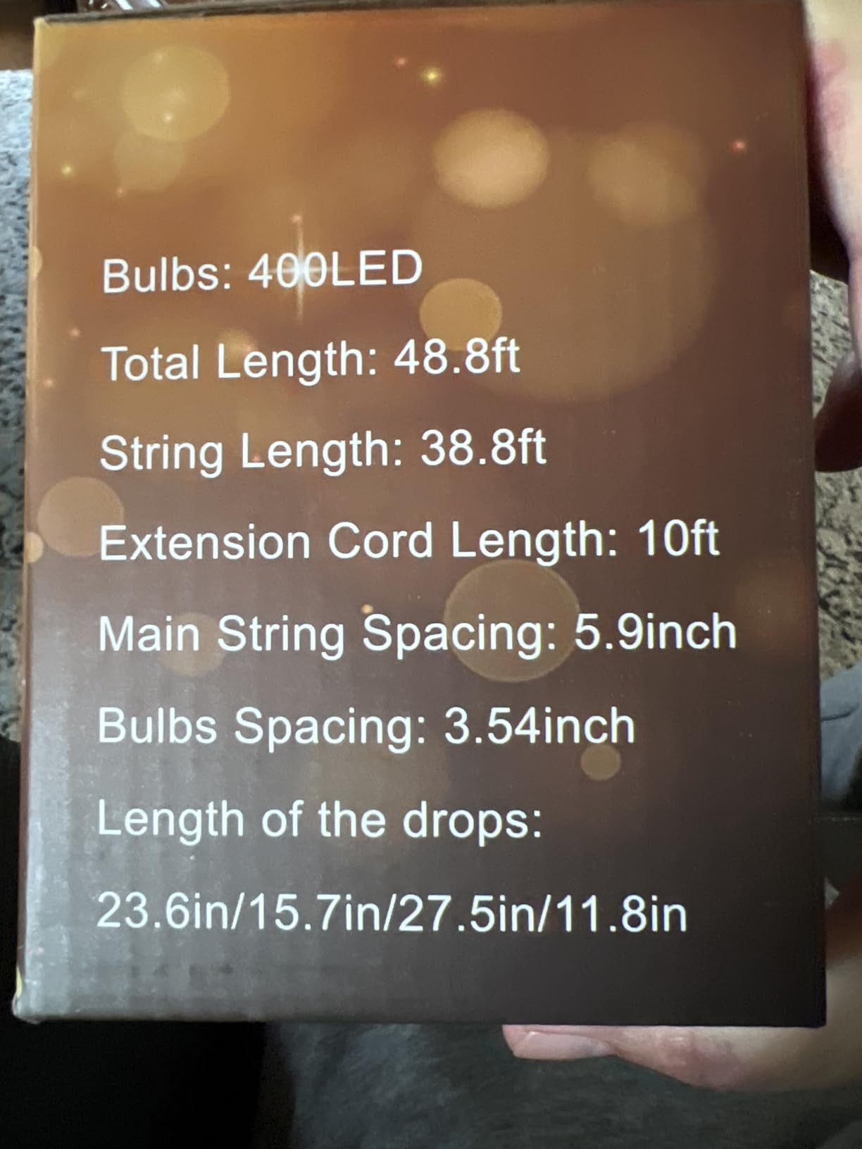 JMEXSUSS Icicle Lights for Outside, 400 LED 38.8FT Christmas Lights Outdoor customer photo 1