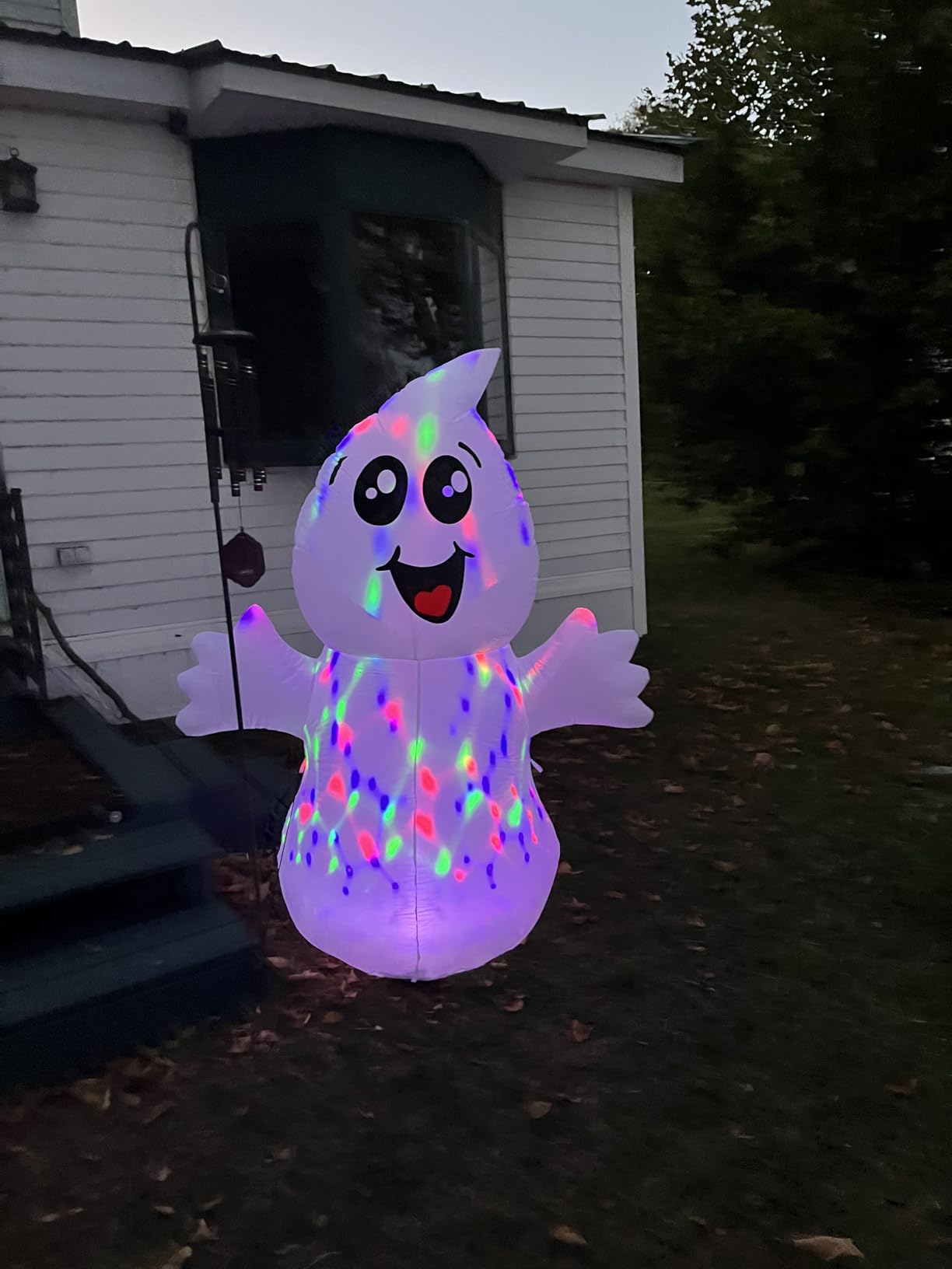 GOOSH 5 FT Halloween Inflatable Ghost Outdoor Decoration with Magic Light, Blow Up Yard Decoration with Built-in LEDs for Garden Lawn Indoor Party Holiday Decor customer photo 2