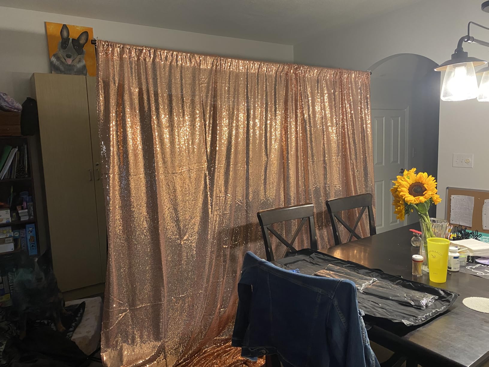 JYFLZQ Silver Sequin Backdrop Curtains for Party 2ft x 8ft 2Panel customer photo 1