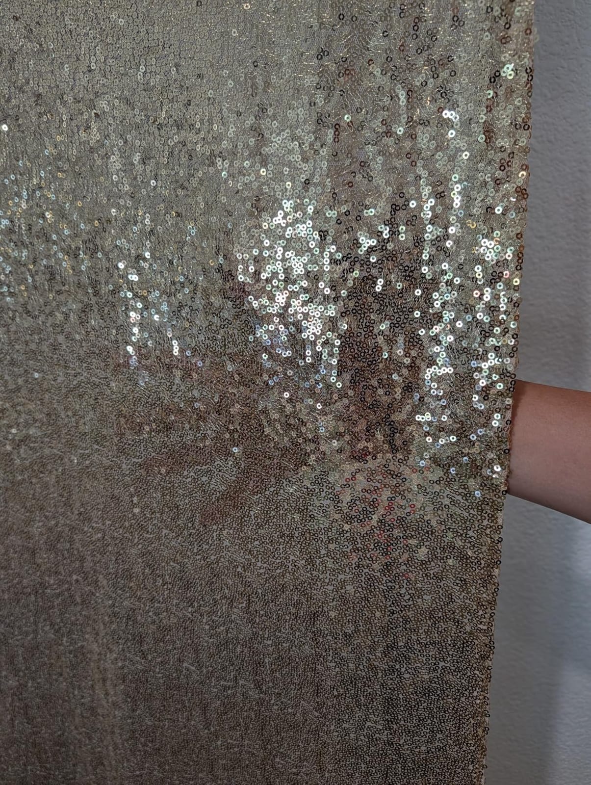 JYFLZQ Silver Sequin Backdrop Curtains for Party 2ft x 8ft 2Panel customer photo 2