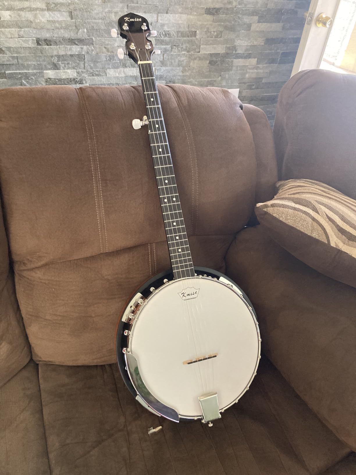 Kmise 5 String Resonator Banjo,Professional Sapele Back Full Size Banjos Starter Kit with Bag Tuner Strap Strings Picks Ruler Wrench Bridge customer photo 1