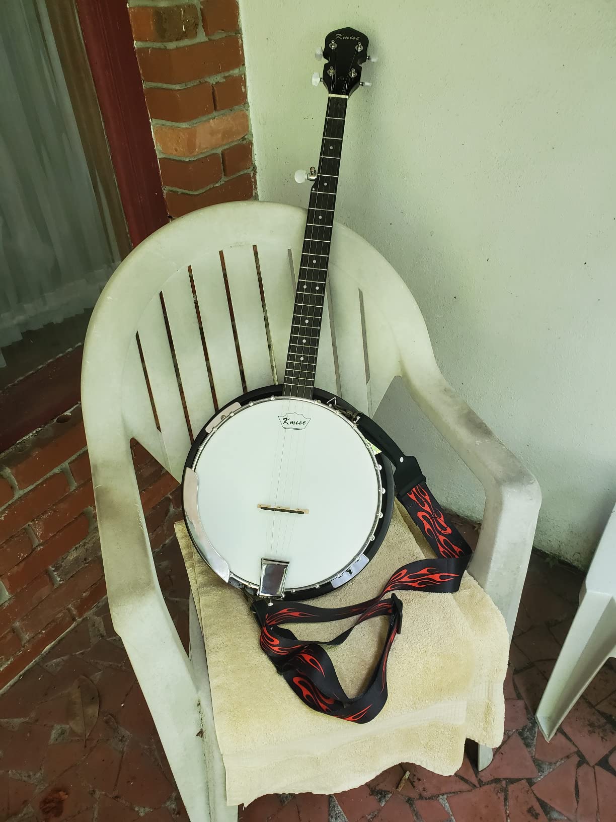 Kmise 5 String Resonator Banjo,Professional Sapele Back Full Size Banjos Starter Kit with Bag Tuner Strap Strings Picks Ruler Wrench Bridge customer photo 2