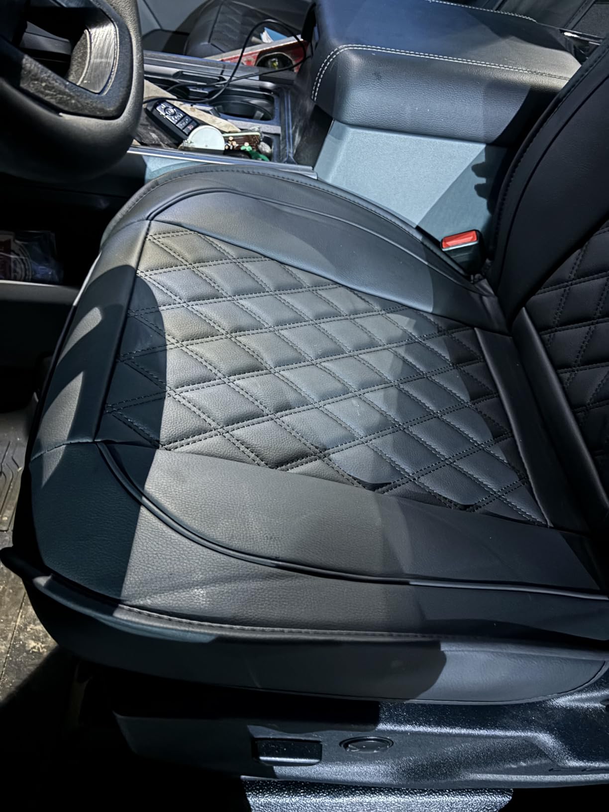 Aierxuan Car Seat Covers for Ford F150 F250 F350 F450 Truck (Black) | Custom Fit 2009-2026 F150 Crew Cab, 2017-2026 F250 F350 F450 Super Duty XLT STX XL Lariat Pickup, Waterproof Leather Full Set customer photo 2