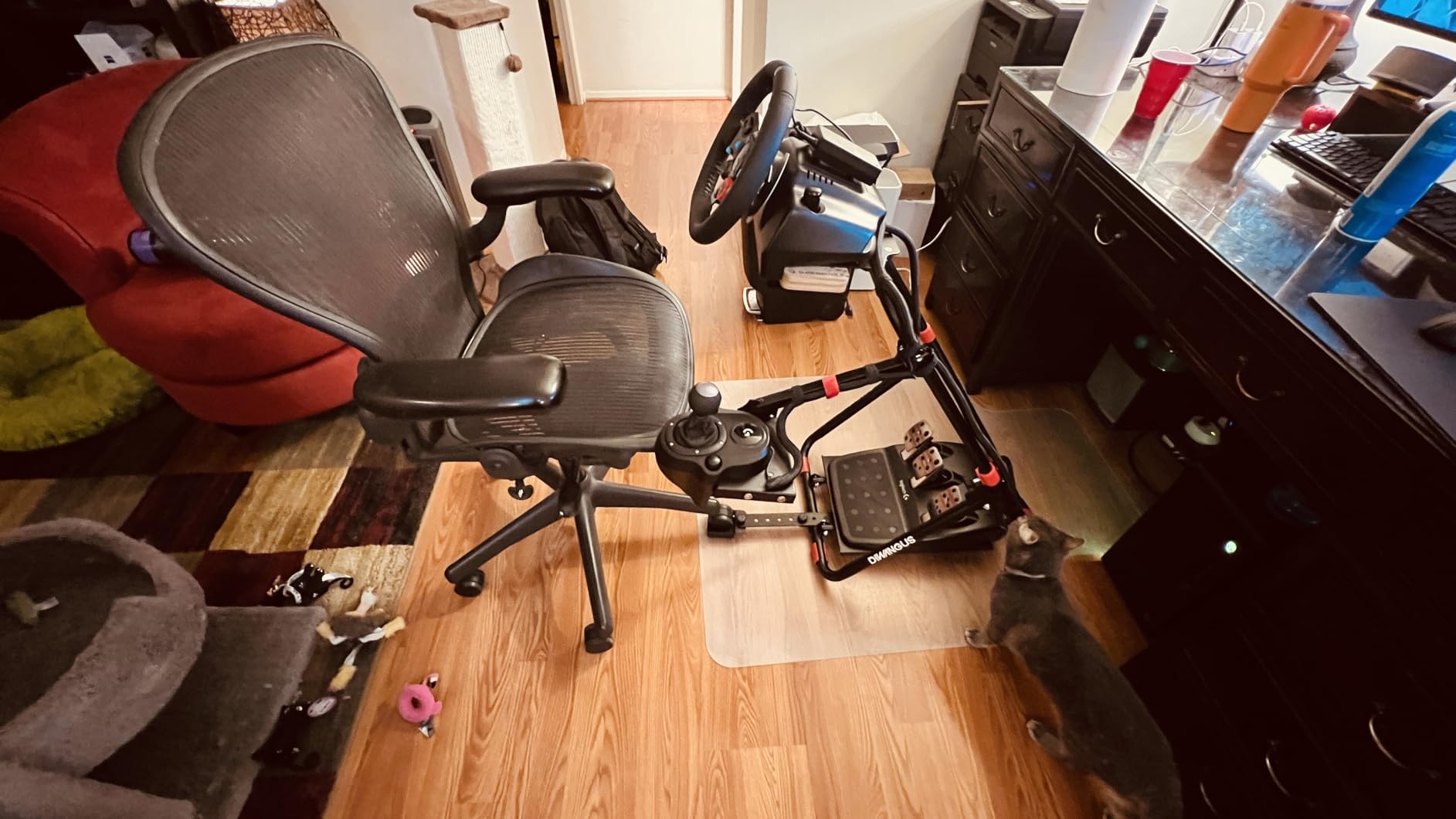 DIWANGUS Foldable & Adjustable Sim Racing Wheel Stand with Shifter Mount customer photo 1