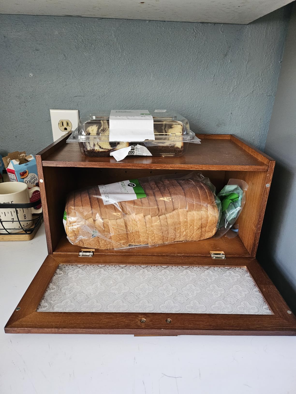 ETMI Bamboo Bread Box for Kitchen Counter-Large Capacity Bread Storage Container Farmhouse Bread Box with Window Bread Holder customer photo 1