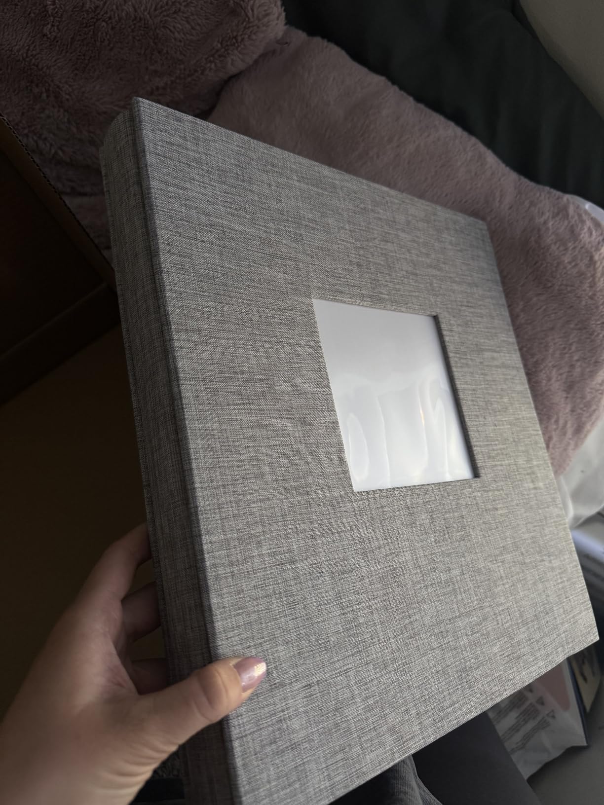 potricher Photo Album 4x6 Pictures, 600 Pockets, Linen Cover, Gray customer photo 2