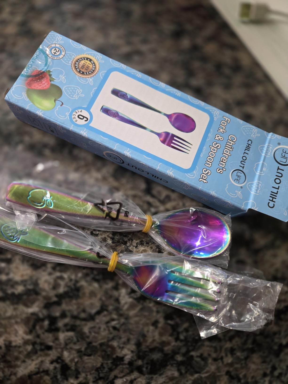 CHILLOUT LIFE Stainless Steel Kids Silverware Set 6 Pieces - Child and Toddler Safe Flatware - Kids Utensil Set - Metal Kids Cutlery Set (Includes 3 Small Kids Spoons & Kids 3 Forks) customer photo 2