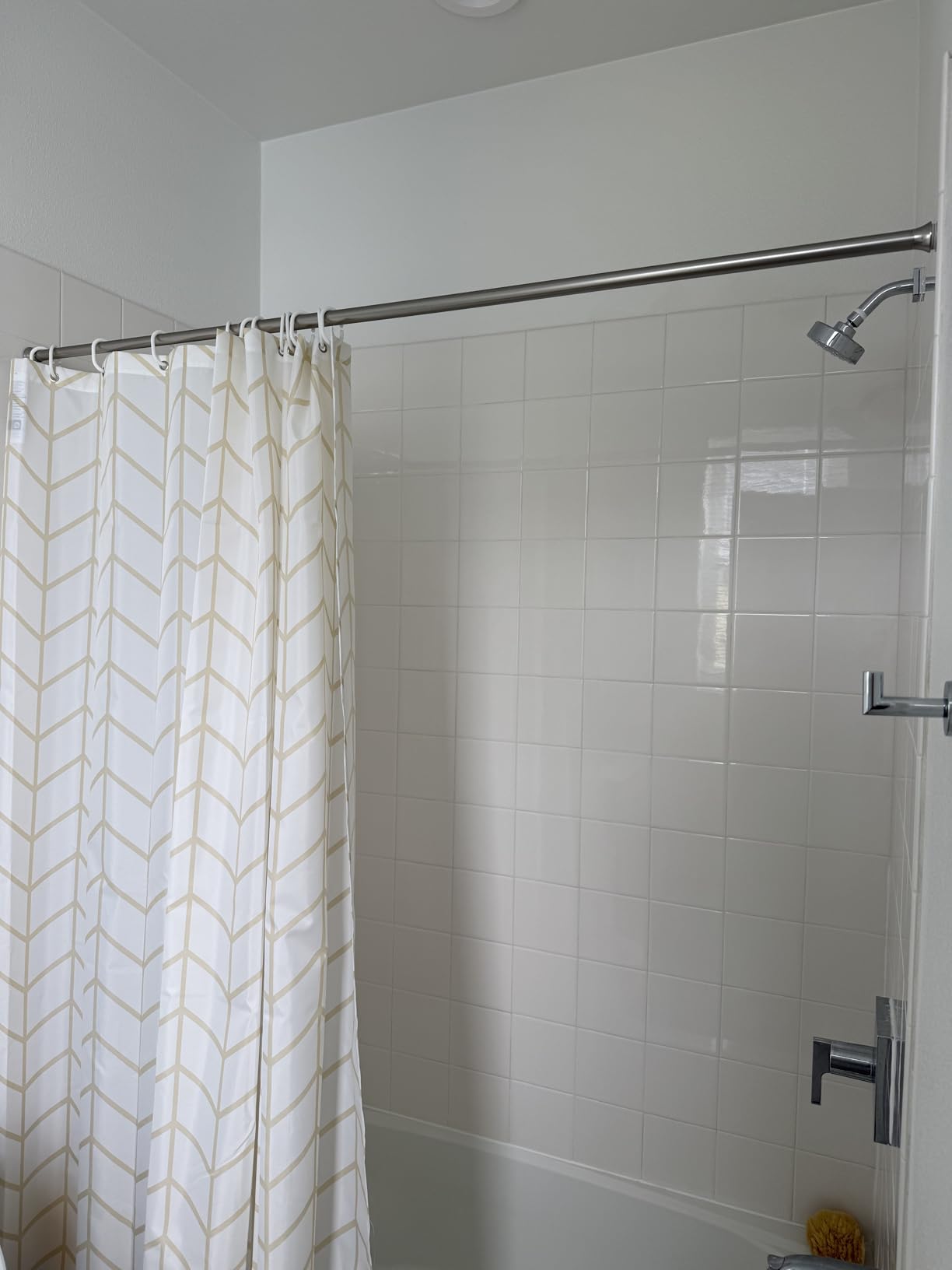 Amazon Basics Bathroom Shower Curtain, Water Resistant Fabric with Weighted Hem, Grommets & Hooks, Machine Washable, 72