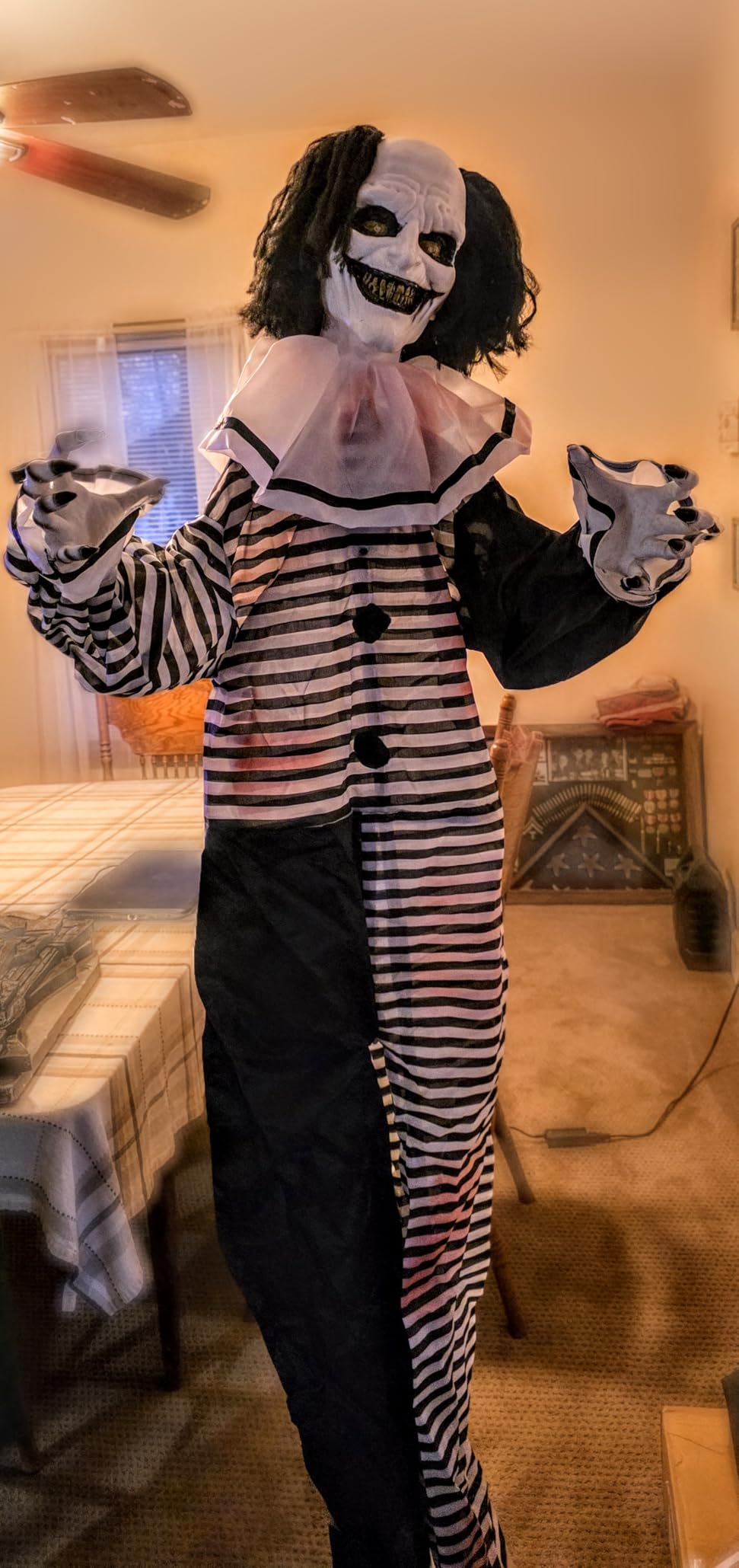 Haunted Hill Farm Life-Size Scary Talking Clown, Halloween Animatronic with Motion and Touch Activated Lights and Sounds, Battery Operated Indoor or Covered Outdoor Halloween Decorations customer photo 1
