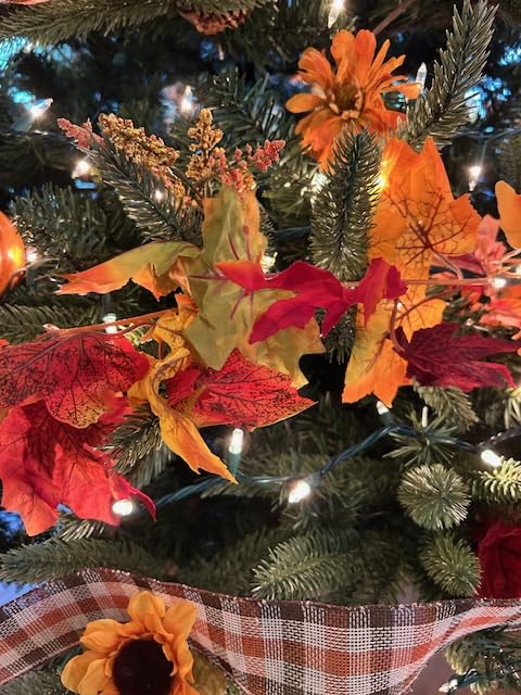DearHouse 2 Pack Fall Garland Maple Leaf, 5.9Ft/Piece 7 Colors Hanging Vine Garland Artificial Autumn Foliage Garland Thanksgiving Decor for Home Wedding Fireplace Party Christmas customer photo 1