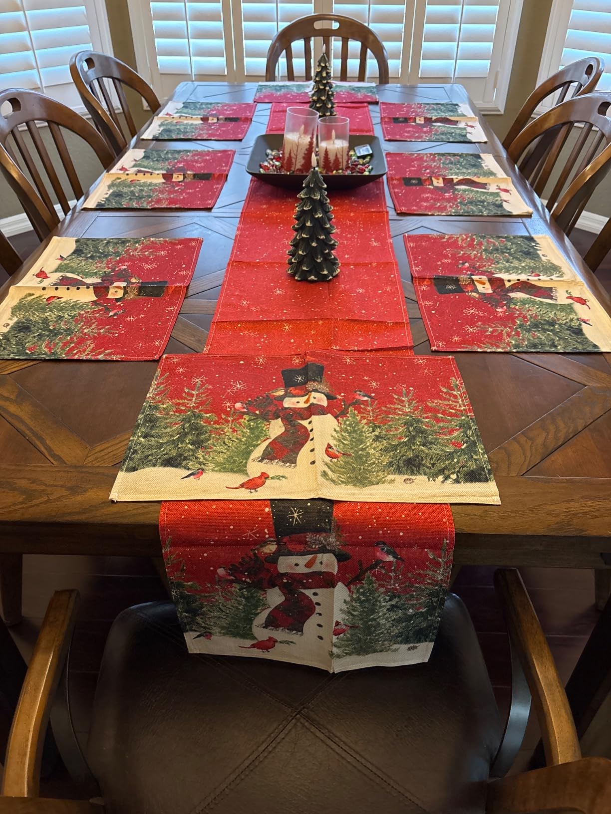 Artoid Mode Snowman Christmas Table Runner Home Party Decor 13x72 Inch customer photo 1