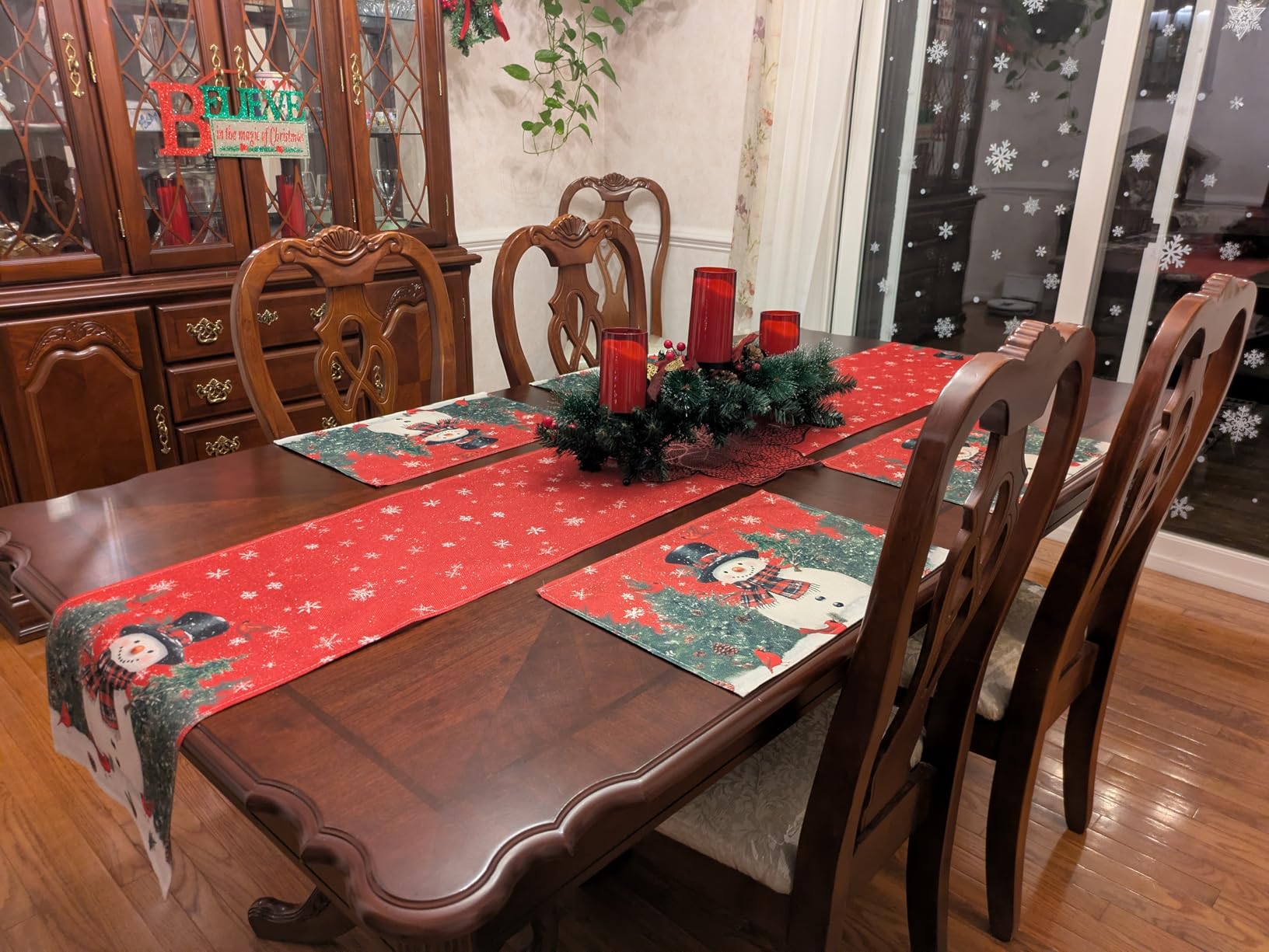 Artoid Mode Snowman Christmas Table Runner Home Party Decor 13x72 Inch customer photo 2