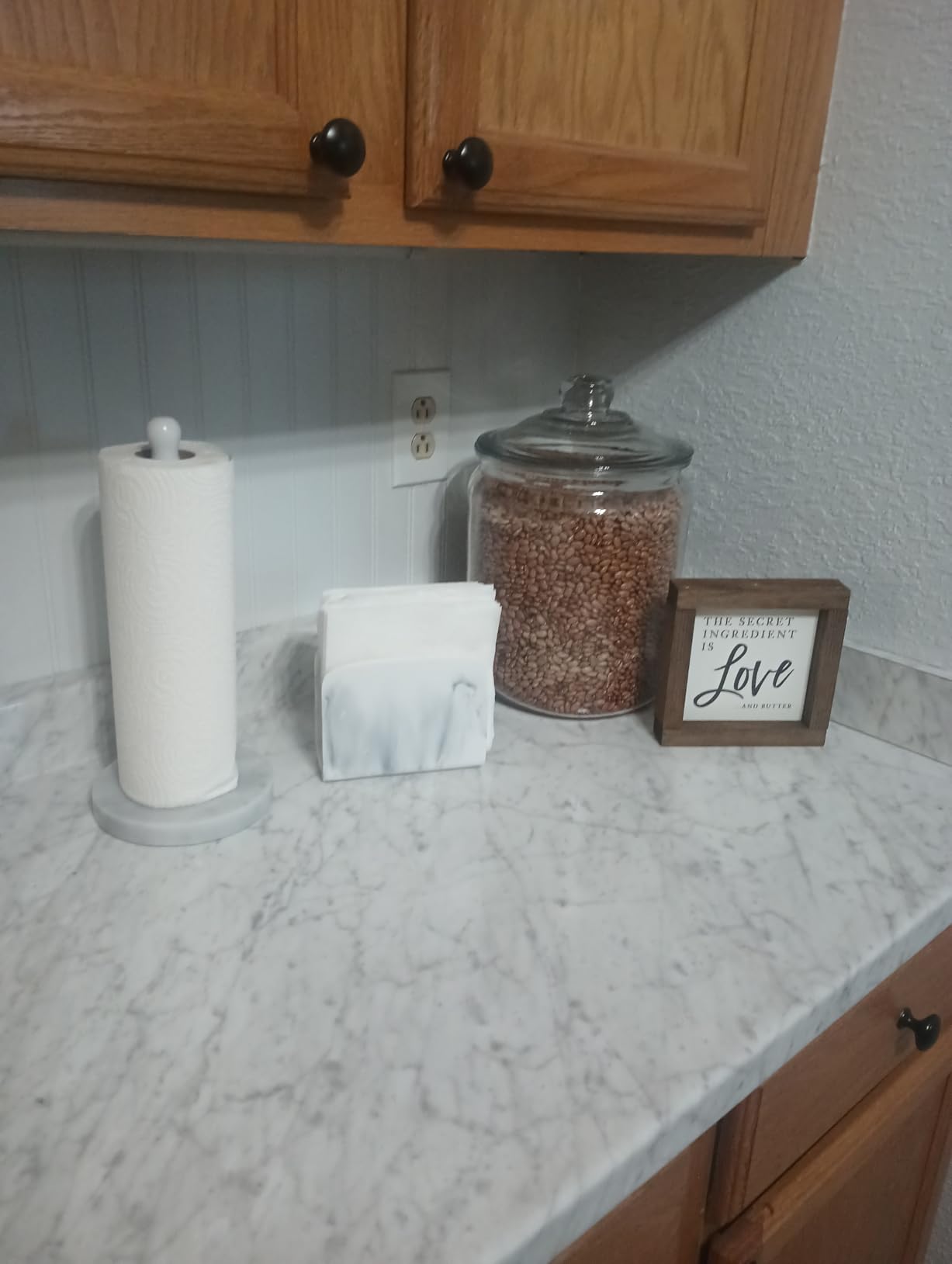 BINO Napkin Holder - Black Marble Napkin Dispenser for Dinner Table - Modern Kitchen Accessory customer photo 1