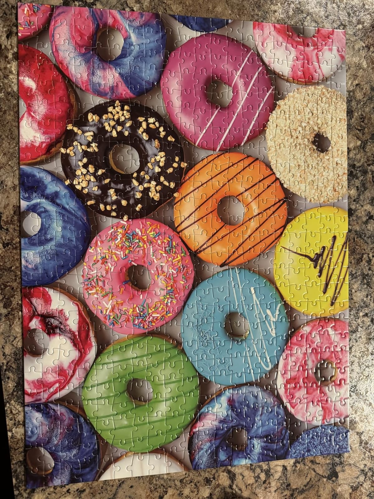 500 Pieces Assorted Cupcake Jigsaw Puzzle for Adults and Kids Big Size Gift Idea (Donuts) customer photo 2