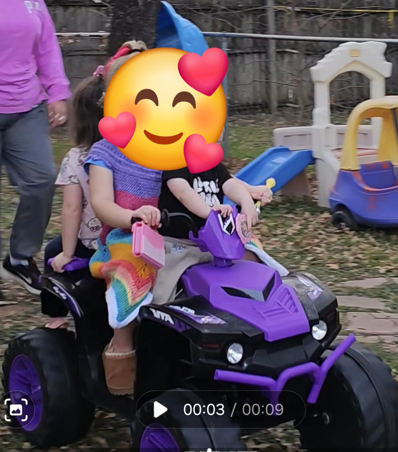 Costzon Kids ATV, 12V Battery Powered Electric Vehicle w/LED Lights, High & Low Speed, Horn, Music, USB, Treaded Tires, Ride on Car 4 Wheeler Quad for Boys & Girls Gift, Ride on ATV (Black) customer photo 2
