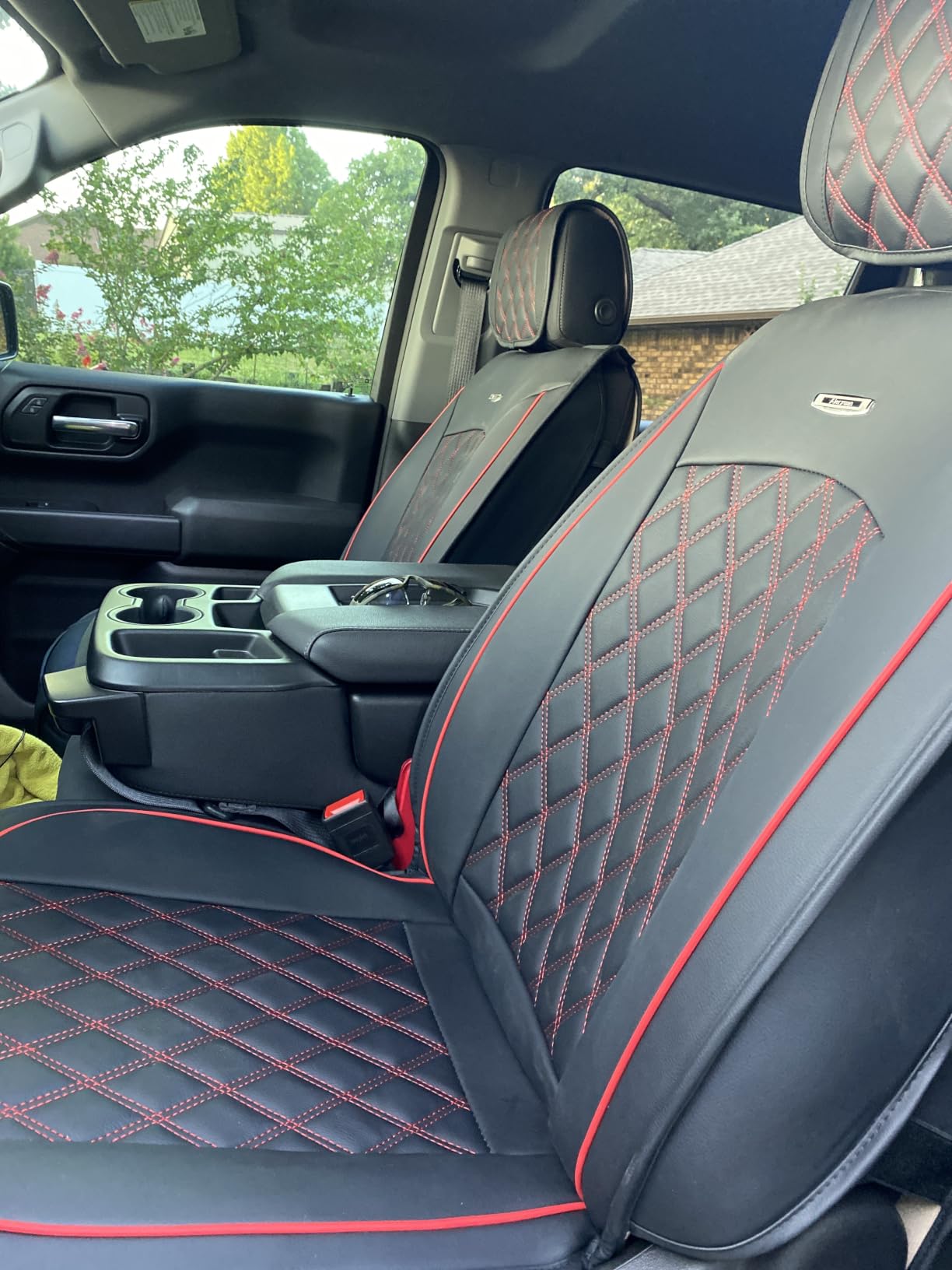 Aierxuan Custom Fit Seat Covers for Chevy Silverado GMC Sierra 2007-2026 1500 2500HD 3500HD Truck Pickup Waterproof Leather Protectors Full Set Black customer photo 2