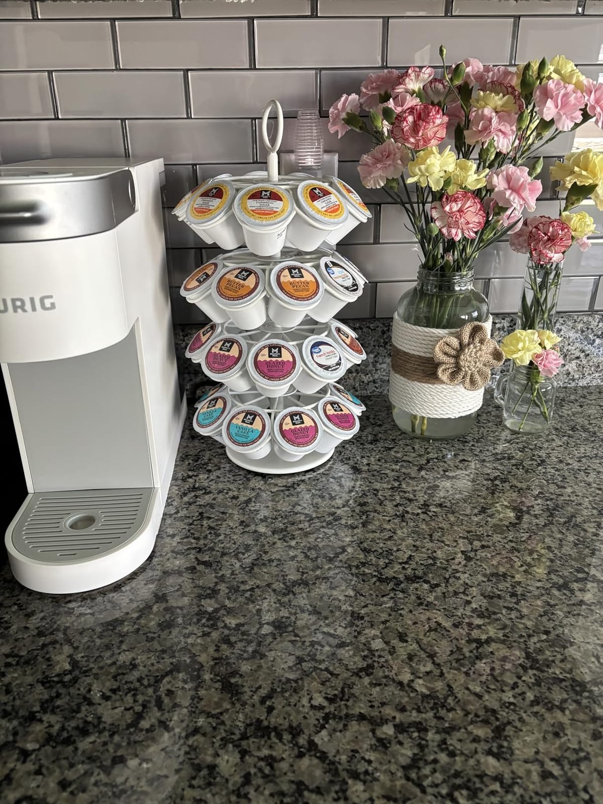 Coffee Pod Carousel Holder,Compatible with K-Cups Organizer Compatible with 36 Cup Pods,Spins 360-Degrees customer photo 2