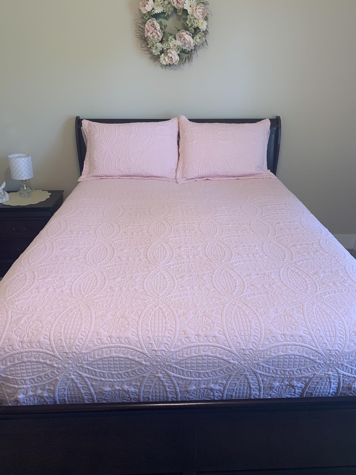 Love's cabin Quilts for Queen Bed Blue Bedspreads - Soft Bed Summer Lightweight Bedspread Comforter - Modern Style Coin Pattern Coverlet for All Season - 3 Pieces (1 Quilt, 2 Pillow Shams) customer photo 2