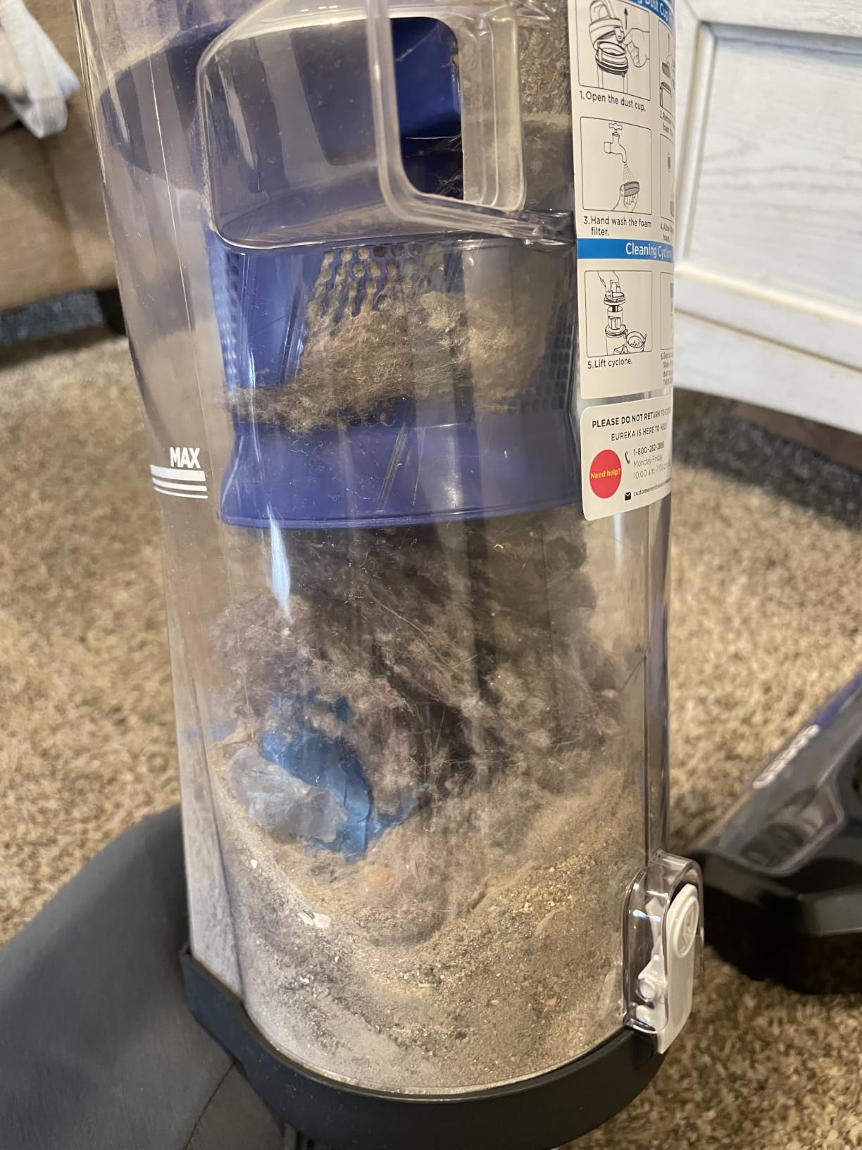 Eureka Lightweight Powerful Upright Vacuum Cleaner for Carpet and Hard Floor, PowerSpeed, New Model, Blue/Black customer photo 2