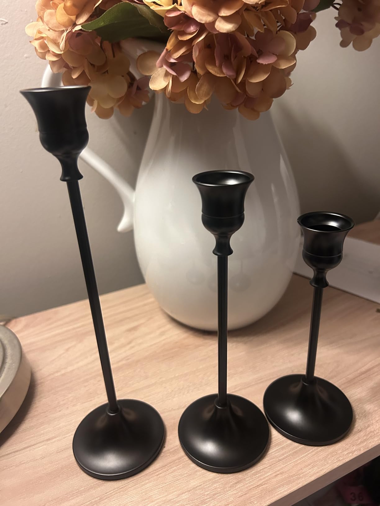NUPTIO Candlestick Holders Vintage Centerpiece: Gold Antique Moody Decor customer photo 2
