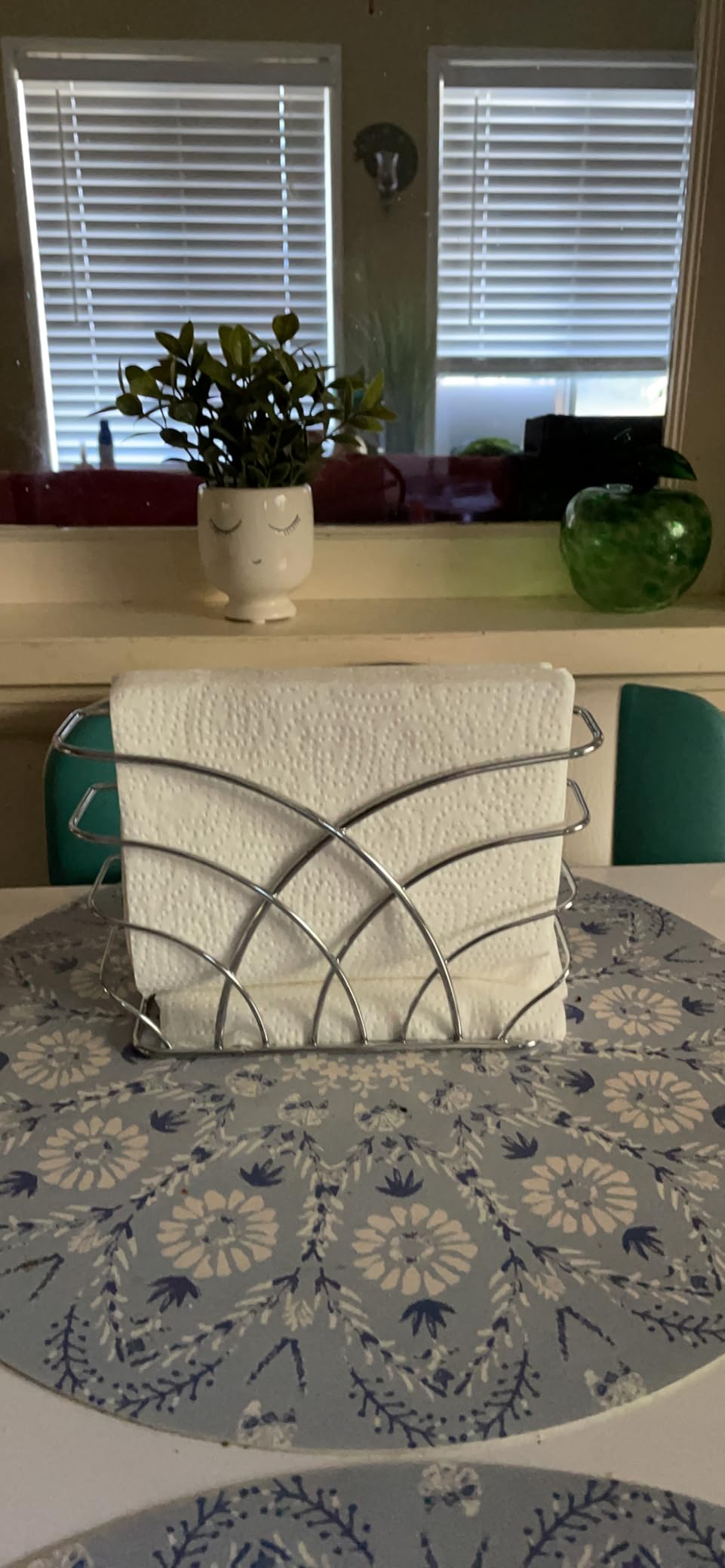 Napkin Holder for Table, Silver Iron Upright Paper Dispenser customer photo 1