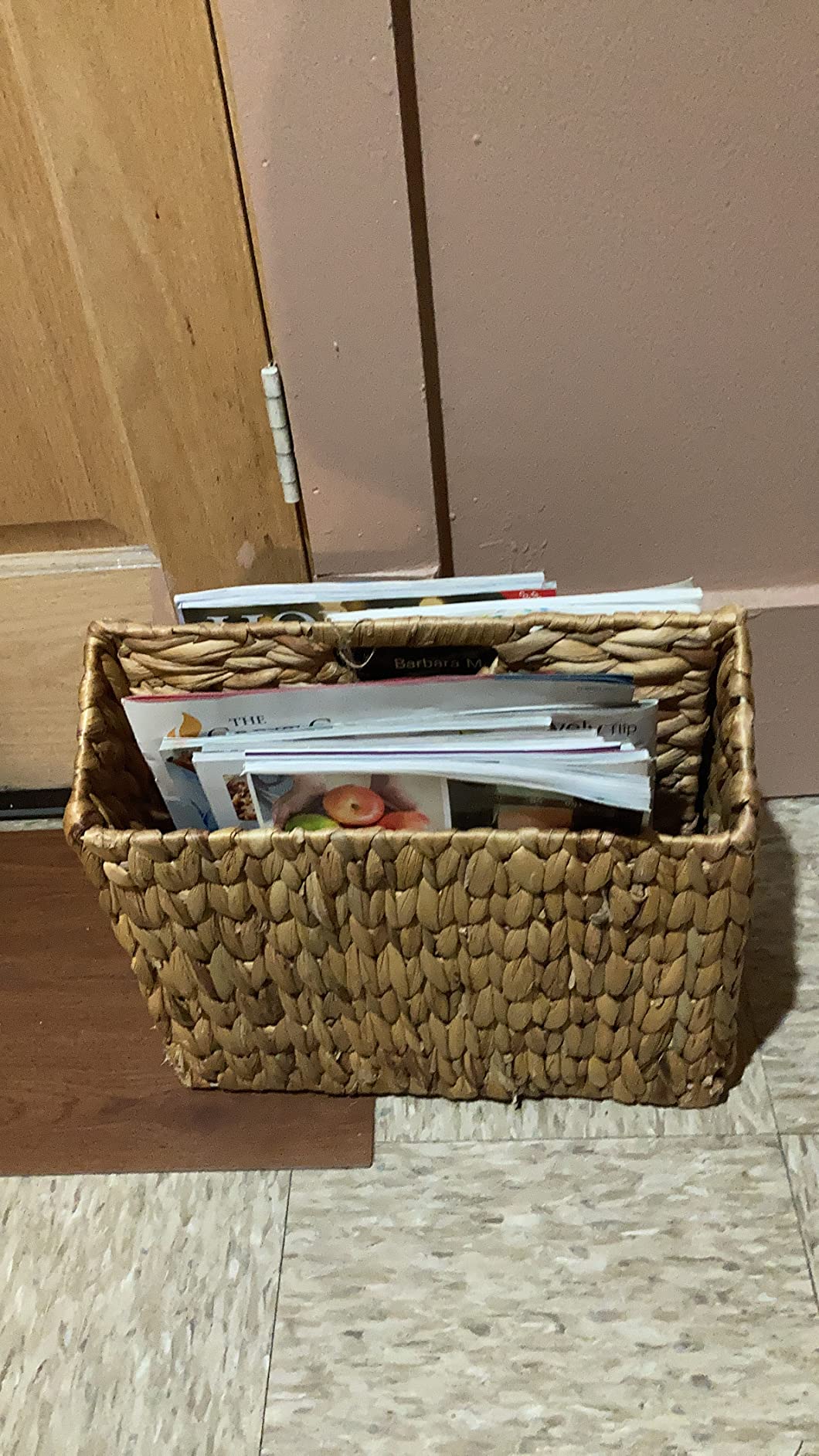Storageworks Magazine Basket, Wicker Magazine Holder, Book Basket,Meidum customer photo 2
