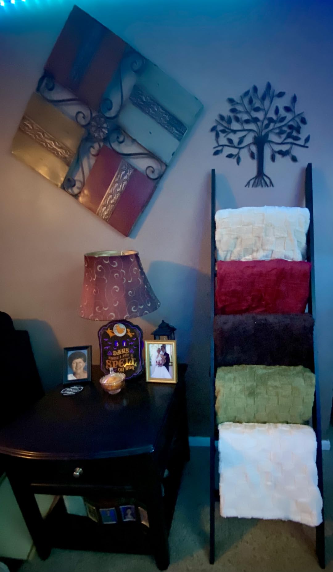 Blanket Ladder for the Living Room and Bedroom, Quilt Rack, 6-Tier, Black customer photo 1