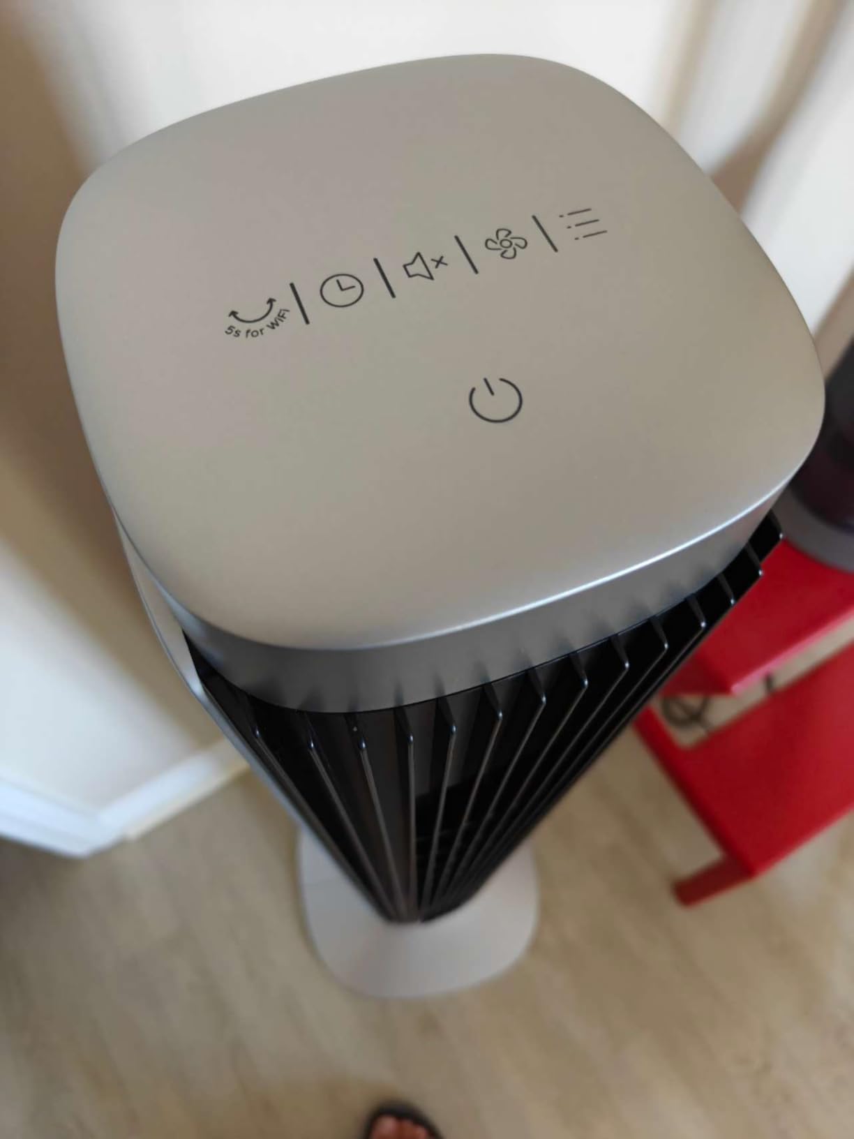 DREO Tower Fan for Bedroom, Upgraded DC 28ft/s Velocity, 9 Speeds | Quiet Standing Fan, 90° Oscillating Cooling Fan, 4 Modes, 12H Timer, Bladeless Fan Powerful for Home, Black customer photo 1