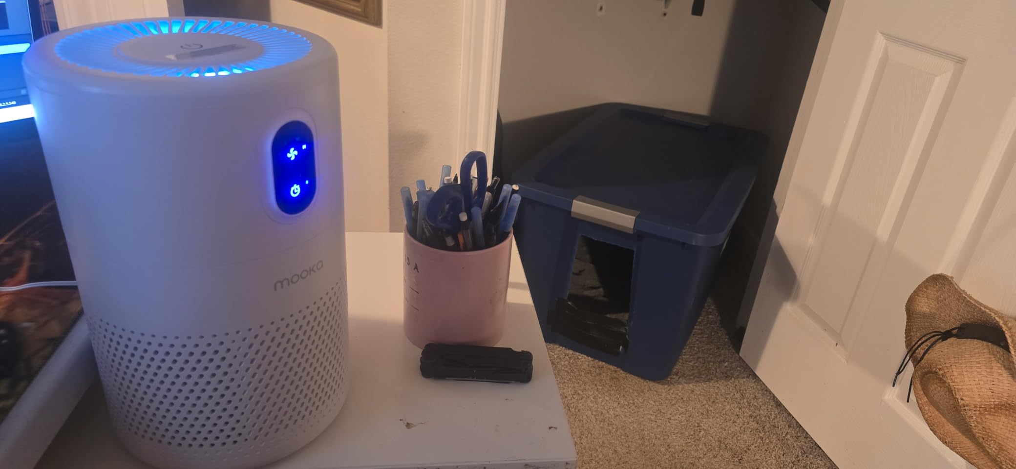 MOOKA Air Purifiers for Home Room up to 1076ft², True HEPA Filter, B-D02L | Quiet Sleep Mode, Night Light, Timer Settings, Energy Saving, 3-Layer Air Filter for Smoke Odor Dust Pollen Pet Dander, White customer photo 2
