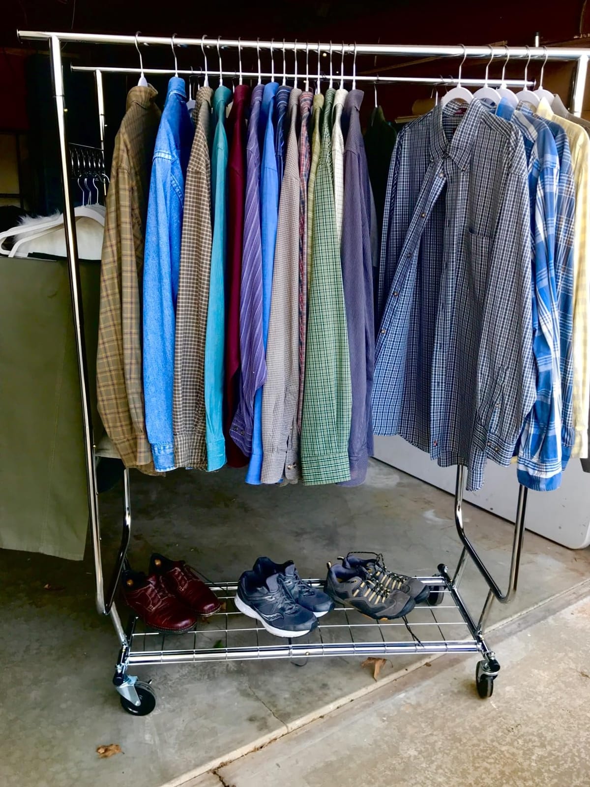 Raybee Heavy Duty Clothes Rack 650LBS Double Rods with Shelf Collapsible customer photo 2