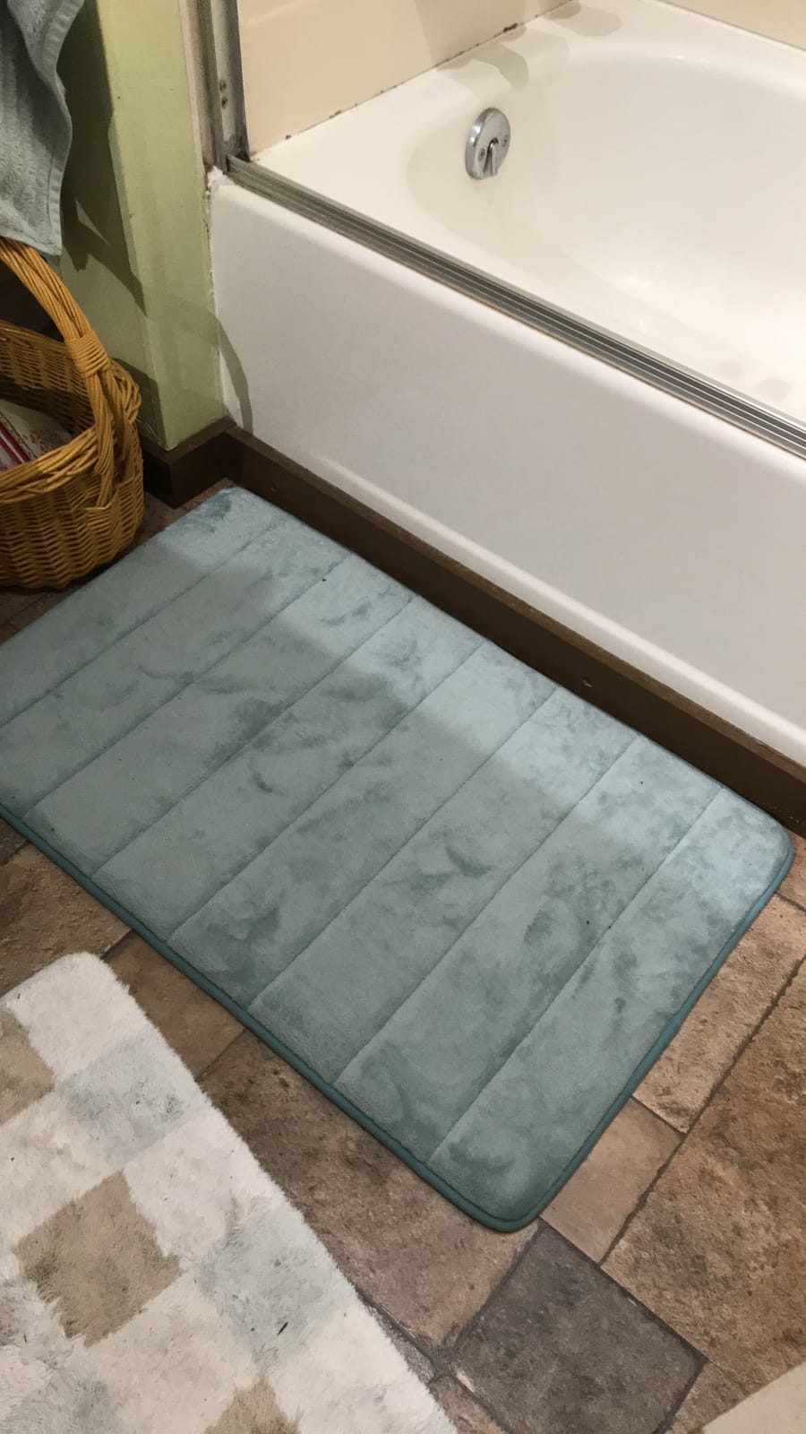 ROSMARUS Memory Foam Bath Mat, 20''x32'', Aqua Blue customer photo 2