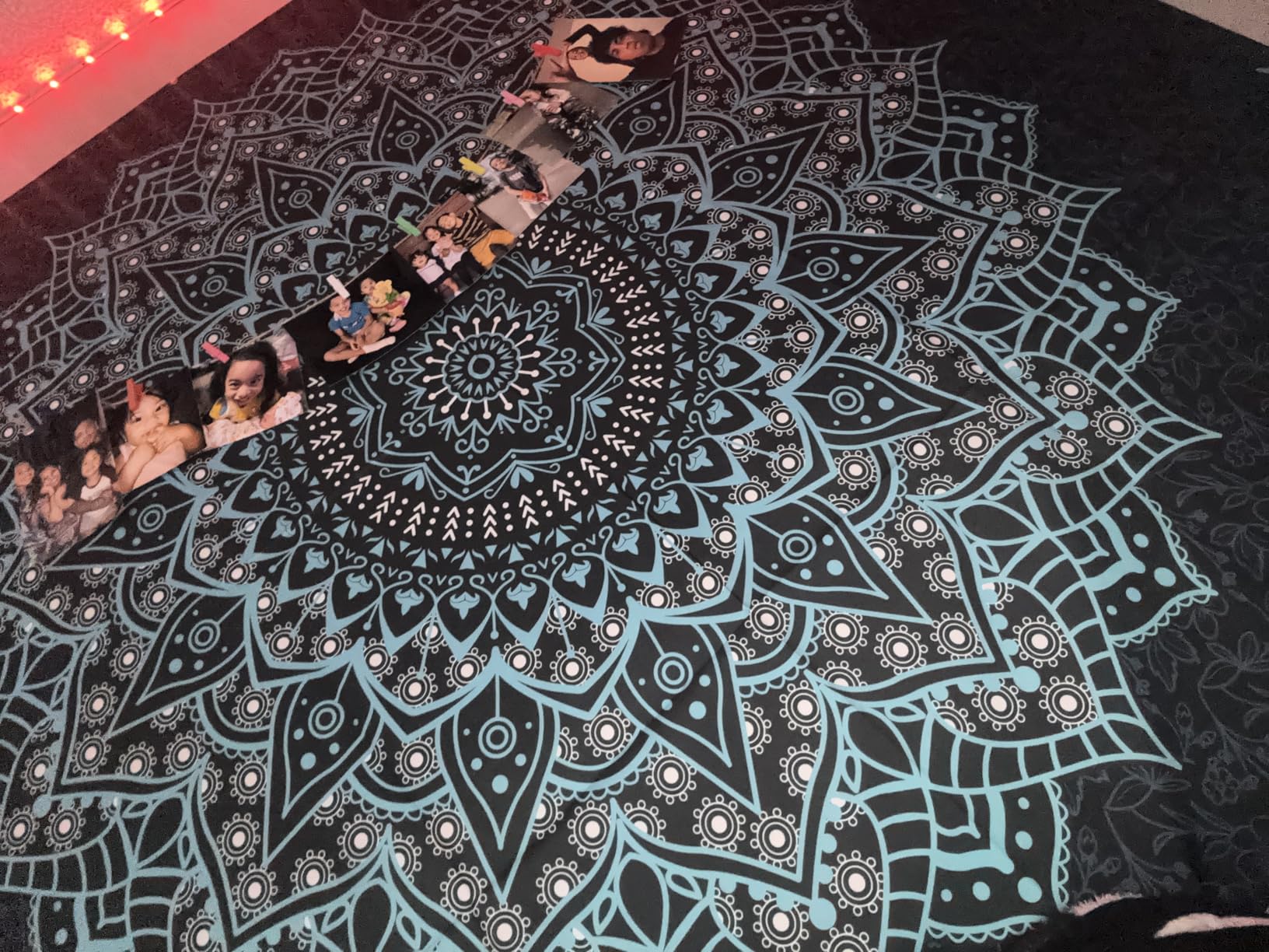 Black Mandala Tapestry Wall Hanging Psychedelic Wall Tapestry Aesthetic Indian Hippie Decor Bohemian Art Boho Home Decoration for Bedroom,Living Room,Dorm customer photo 1