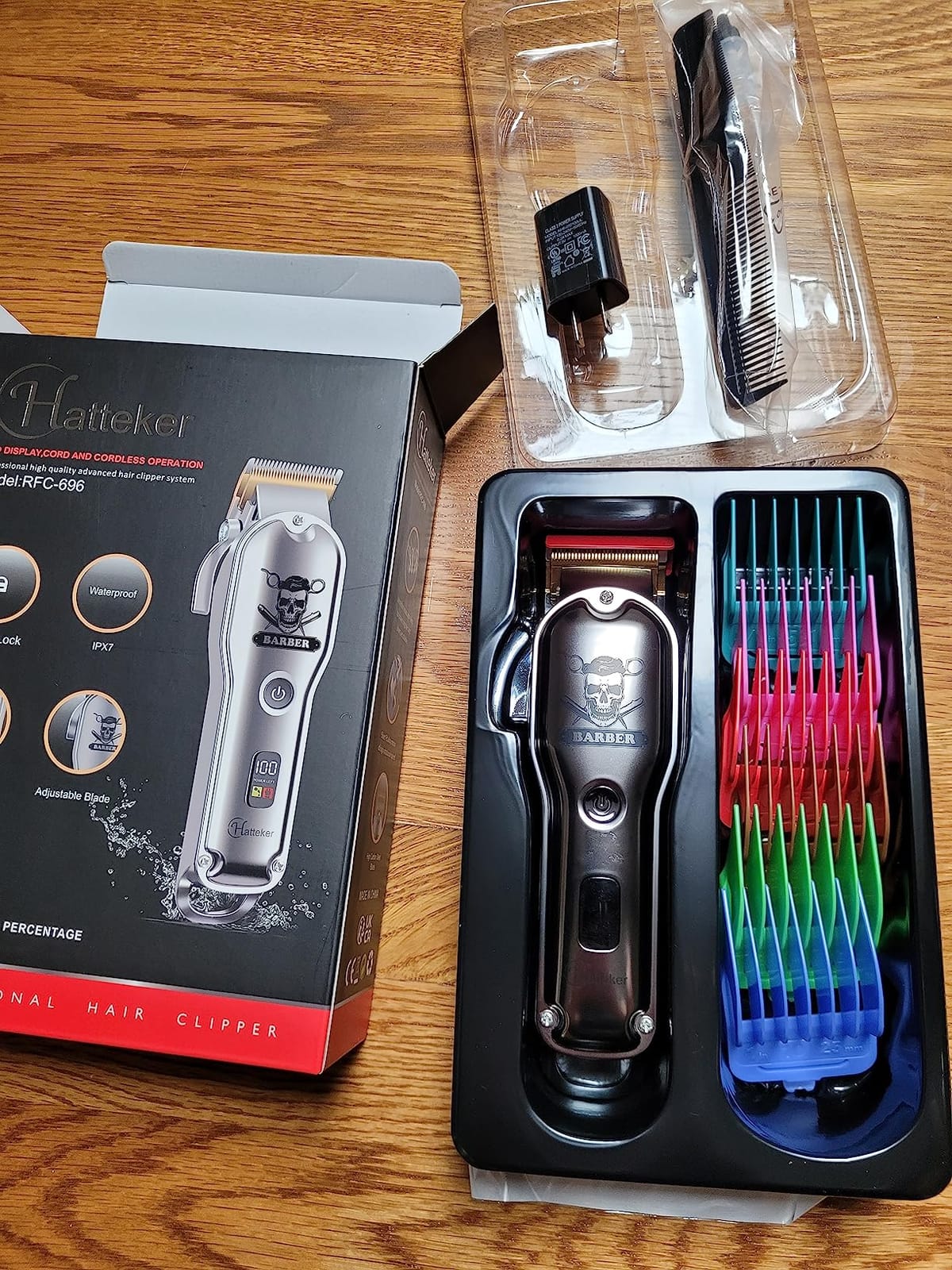 Hatteker Hair Cutting Kit Pro Hair Clippers for Men Professional Barber Clippers IPX7 Waterproof Cordless Beard / Hair Trimmer customer photo 2