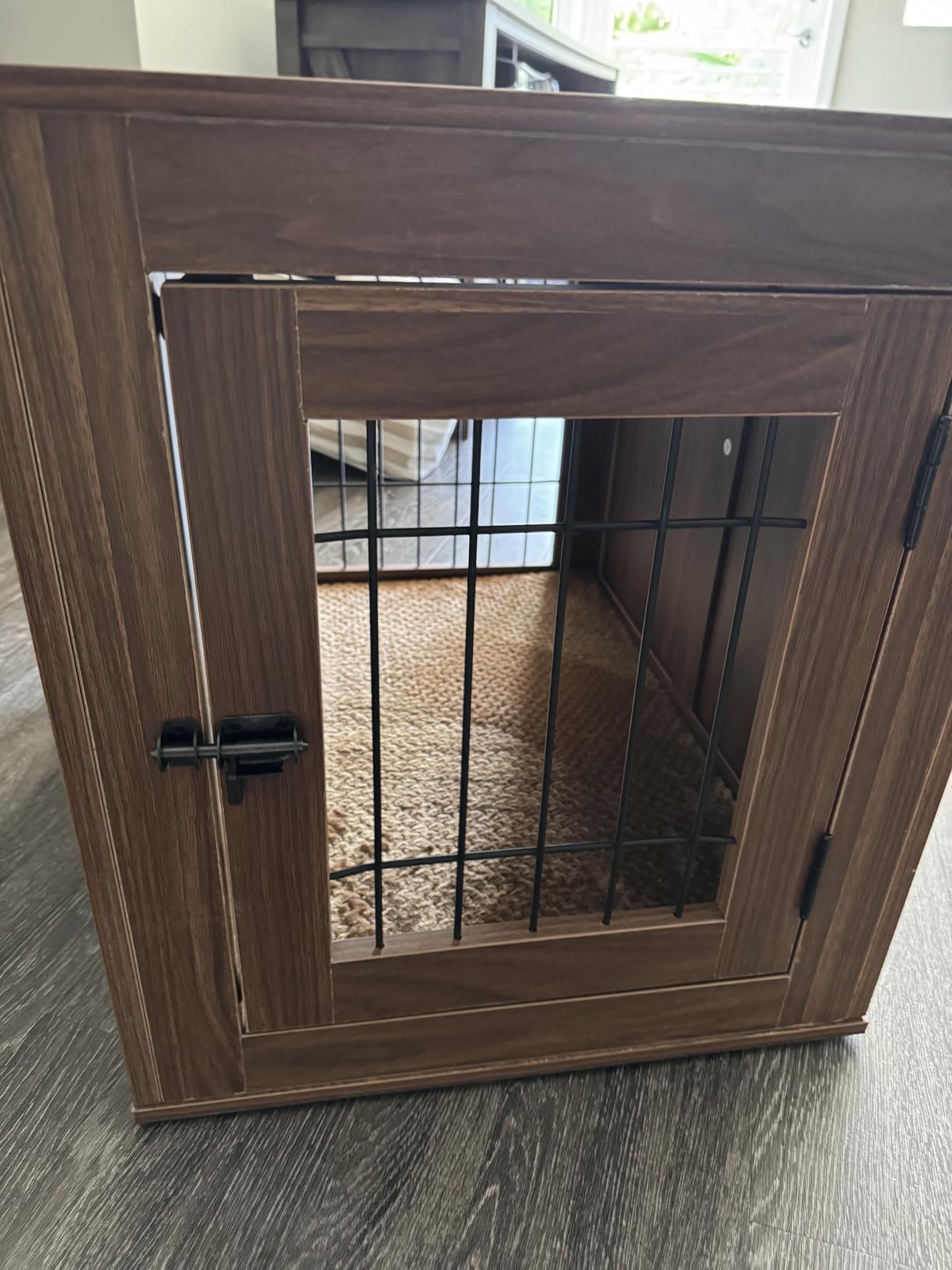 unipaws 38.5 Inch Furniture Style Dog Crate for Medium Large Dogs | Indoor Dog Kennel, Modern Decorative Wood Wire Cage, Pretty Cute End Side Table Nightstand, Walnut customer photo 1