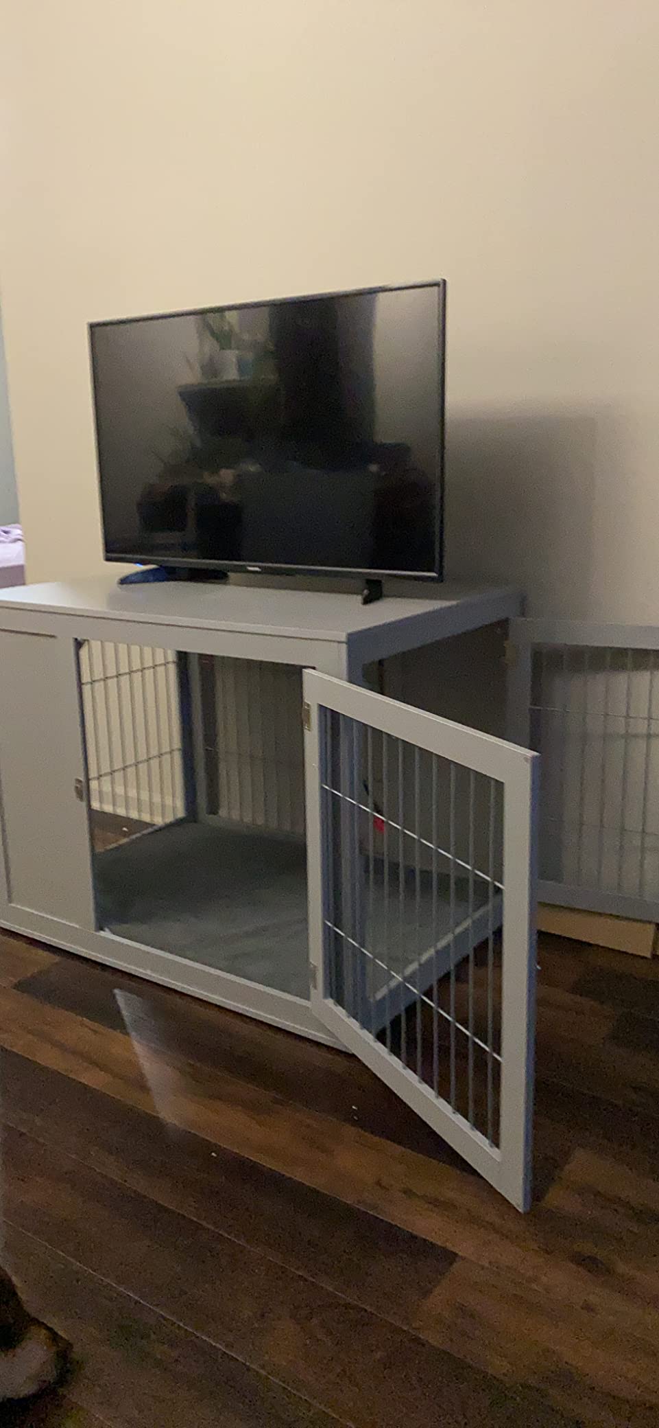 unipaws 38.5 Inch Furniture Style Dog Crate for Medium Large Dogs | Indoor Dog Kennel, Modern Decorative Wood Wire Cage, Pretty Cute End Side Table Nightstand, Walnut customer photo 2